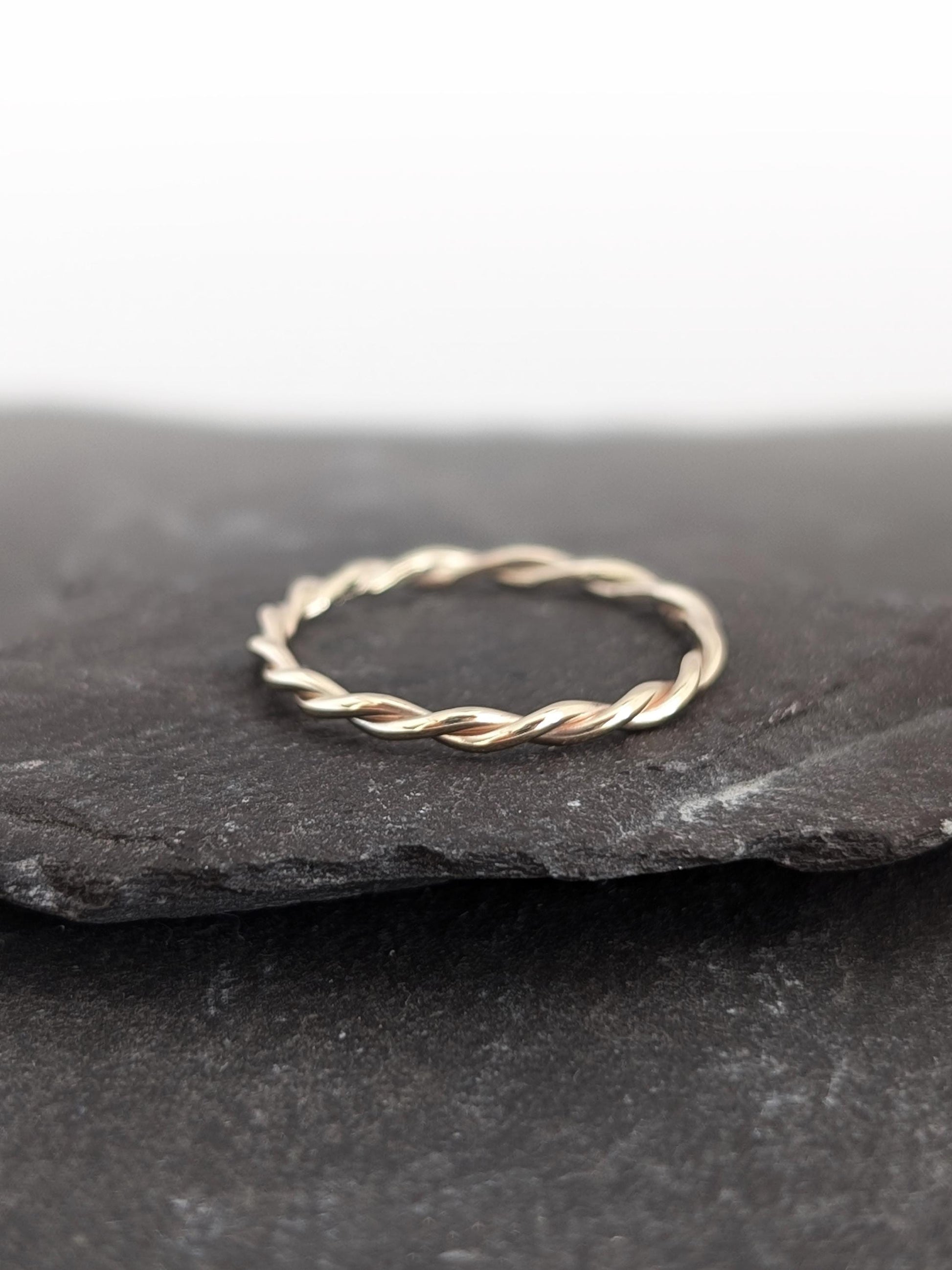 Twisted Solid Recycled 9ct Gold Stacking Ring
