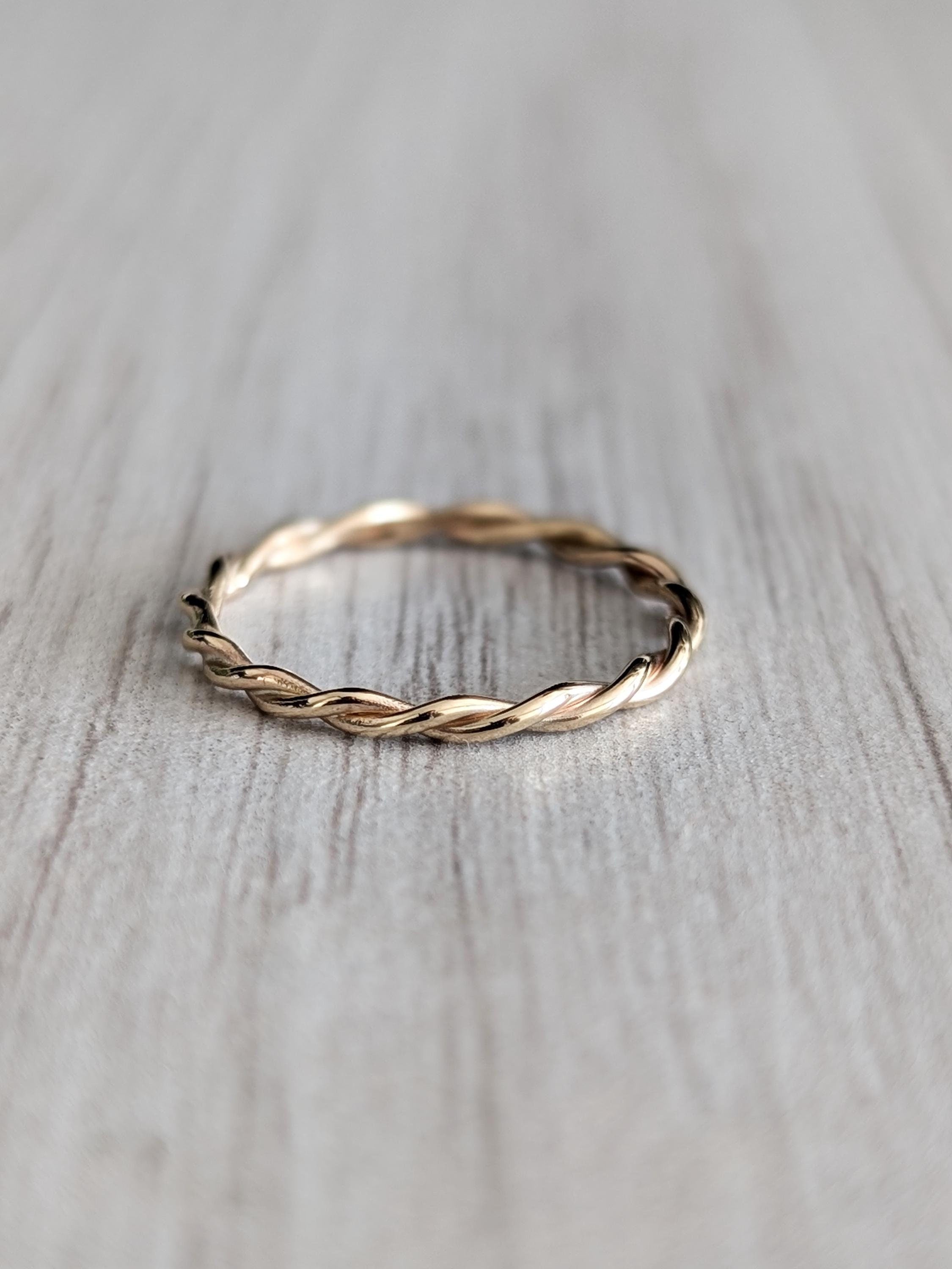 Twisted Solid Recycled 9ct Gold Stacking Ring – Curious Owl