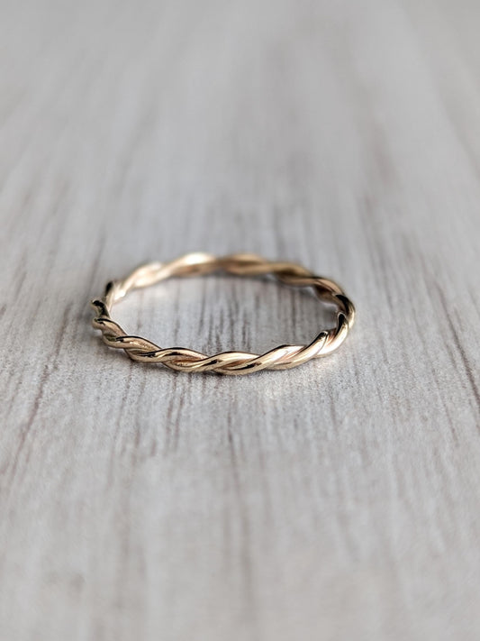 Twisted Solid Recycled 9ct Gold Stacking Ring