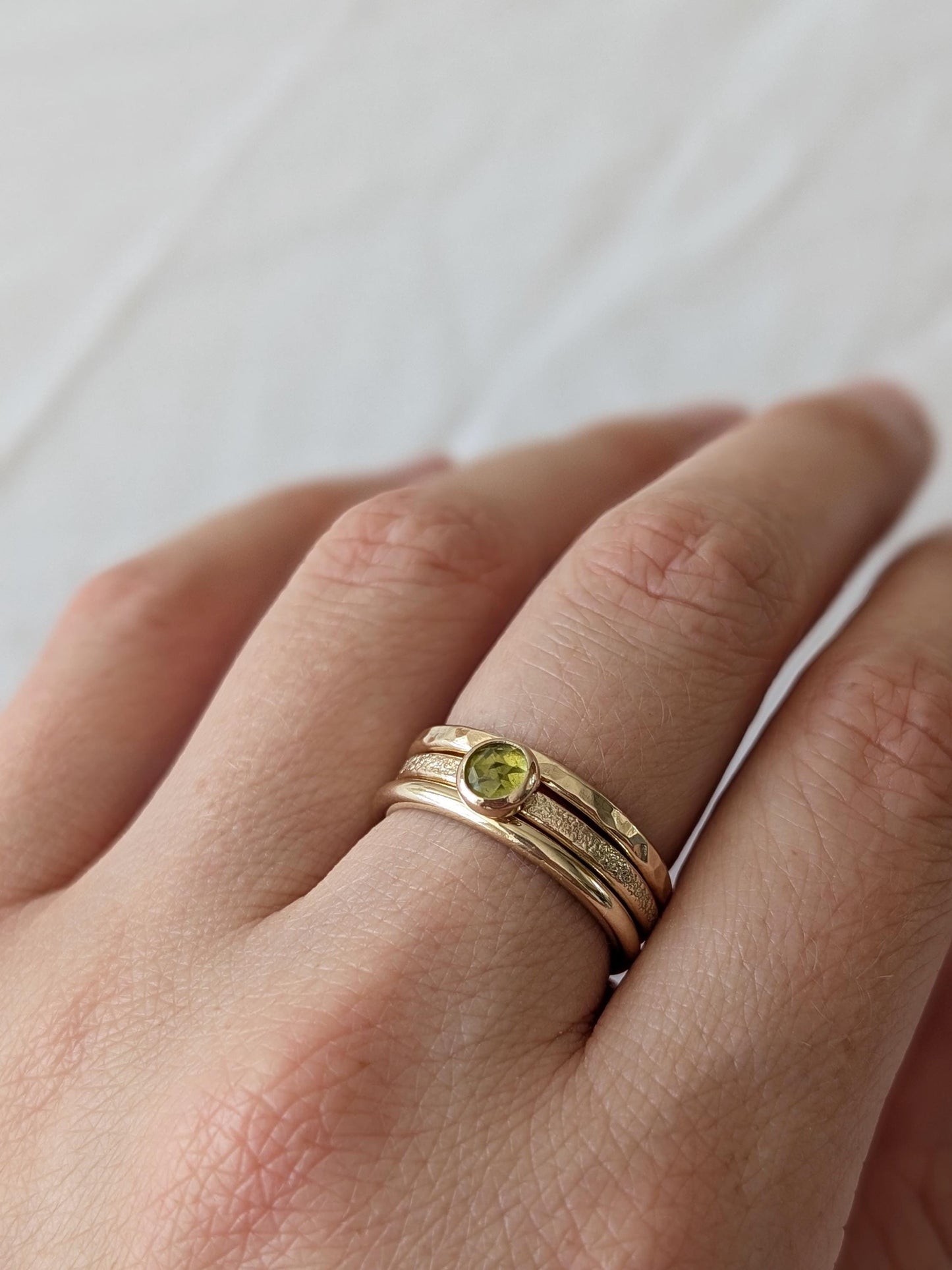 Solid 9ct Recycled Gold Thick Stacking Ring Set