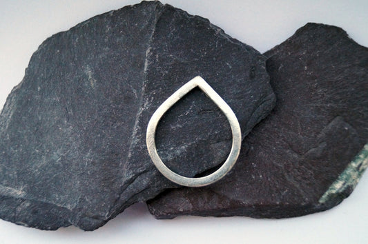 Recycled Sterling Silver Teardrop Ring