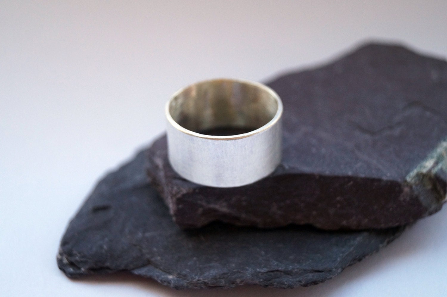 Recycled Sterling Silver Wide Band Ring ~ chunky ring, unisex, men's ring, oxidised, statement ring, band