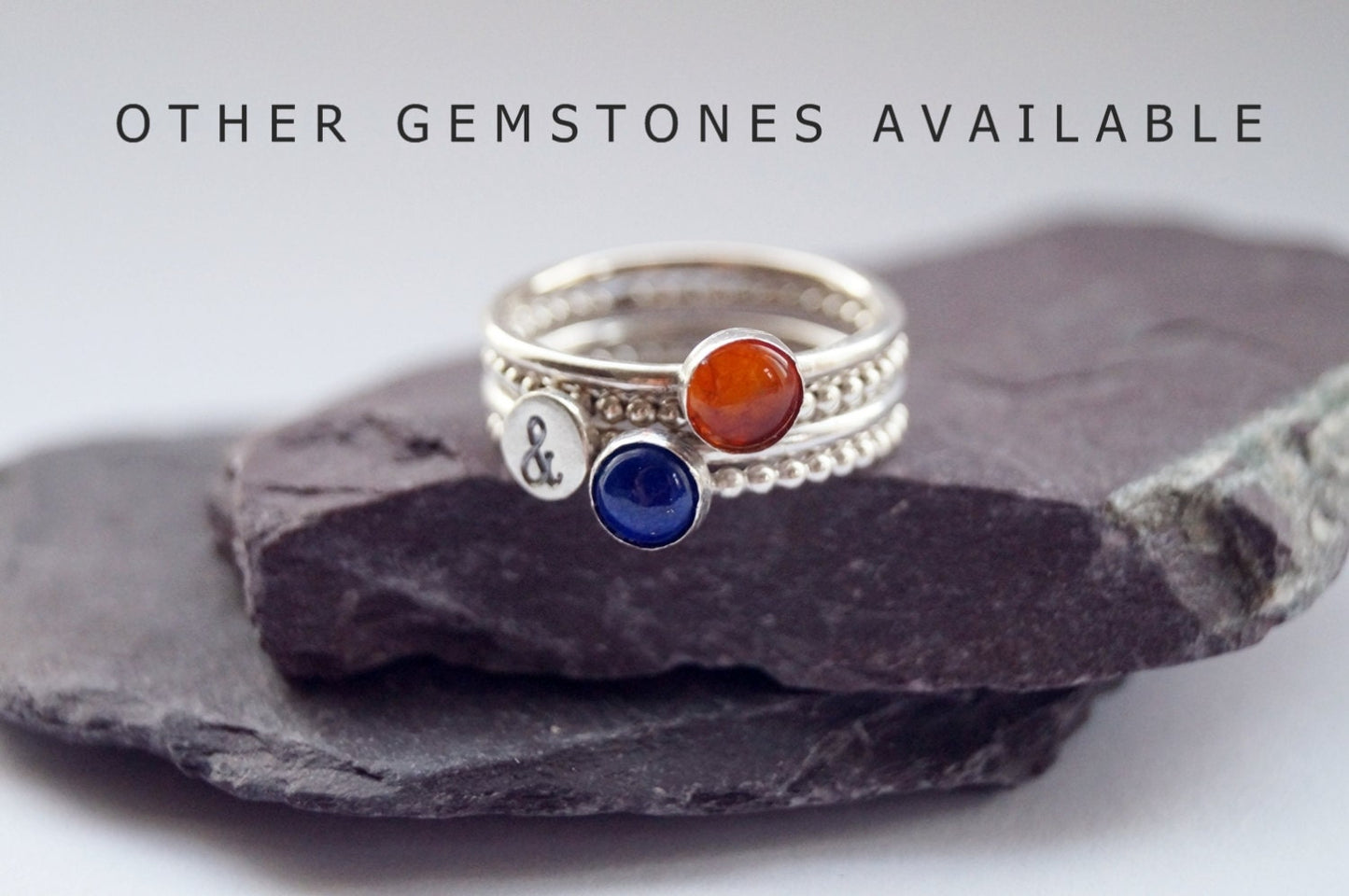 Personalised Gemstone & Stamped Sterling Silver Tower