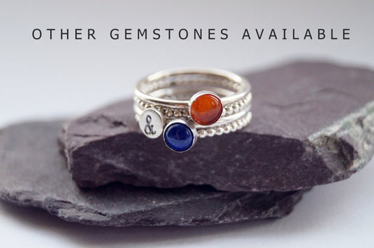Personalised Gemstone & Stamped Sterling Silver Tower