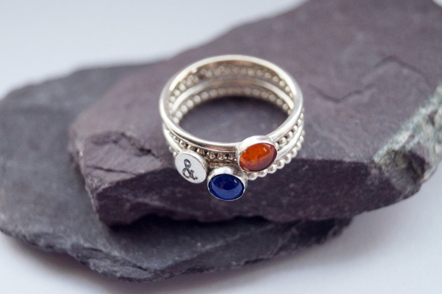 Personalised Gemstone & Stamped Sterling Silver Tower