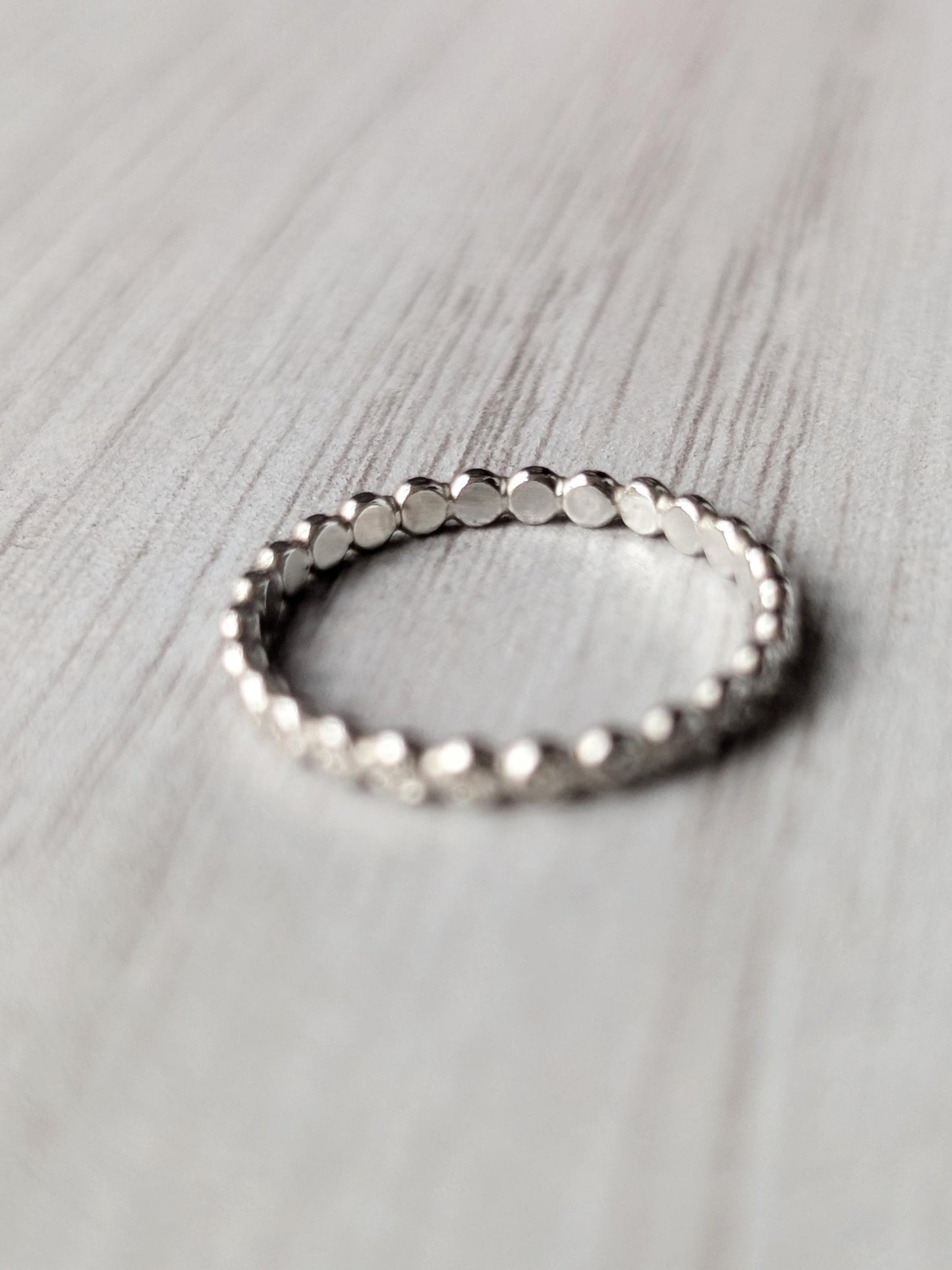 Stardust Pebble Stacking Ring Recycled Sterling Silver ~ stacking ring, silver ring, beaded, textured, stackable