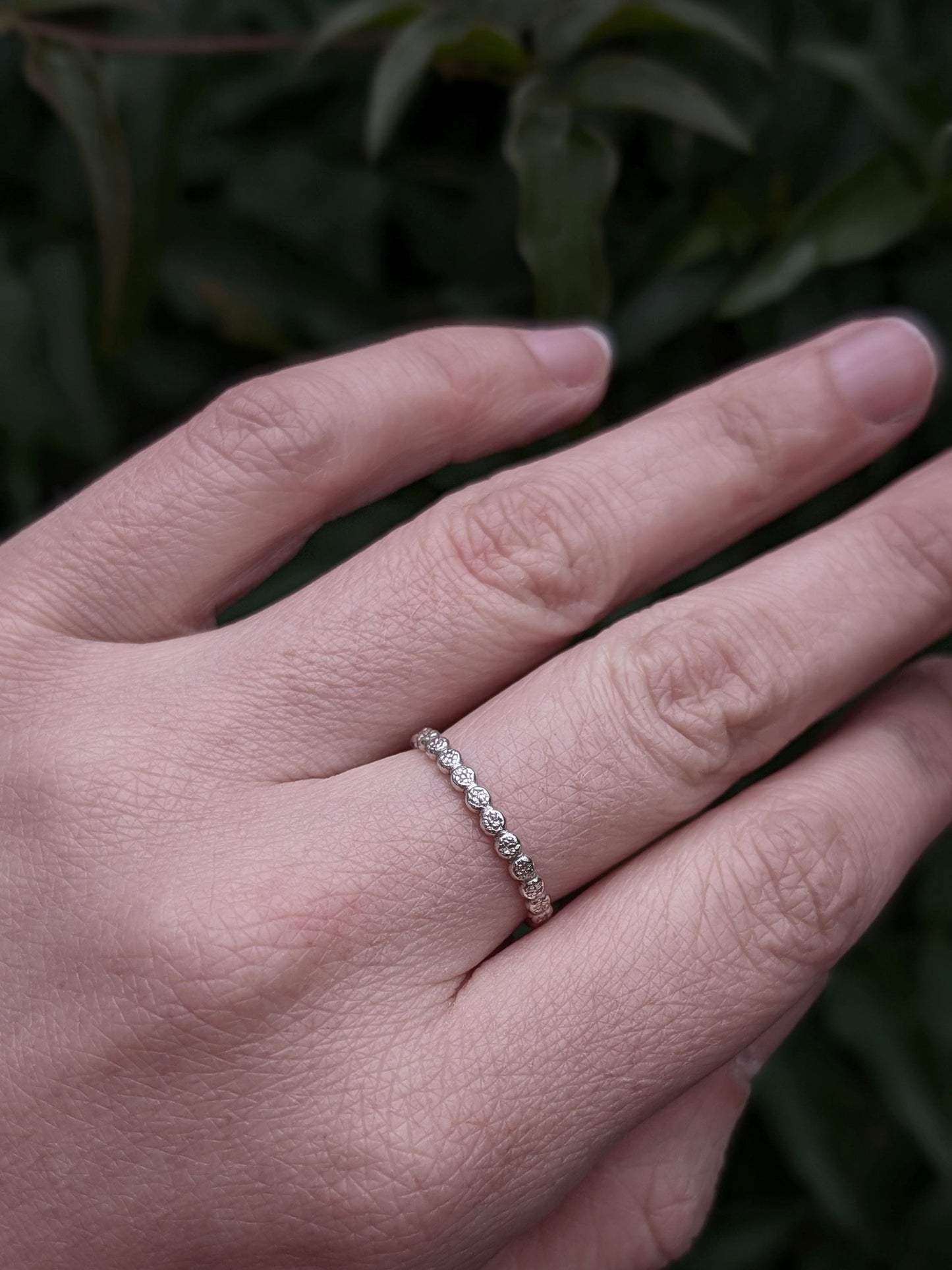 Stardust Pebble Stacking Ring Recycled Sterling Silver ~ stacking ring, silver ring, beaded, textured, stackable