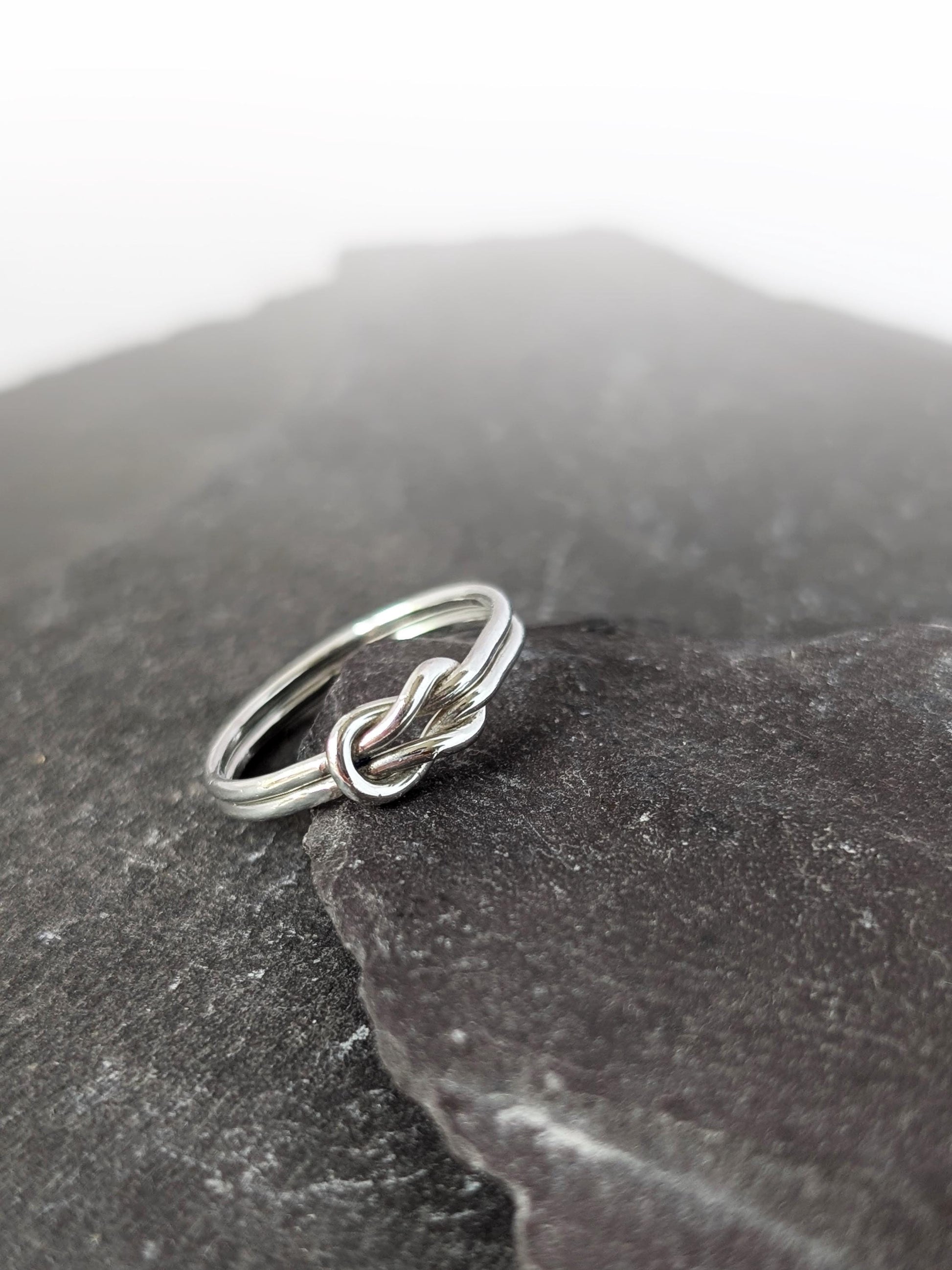 Love Knot Recycled Sterling Silver Ring ~ stackable, texture, statement, infinity, gift for her, gift for him