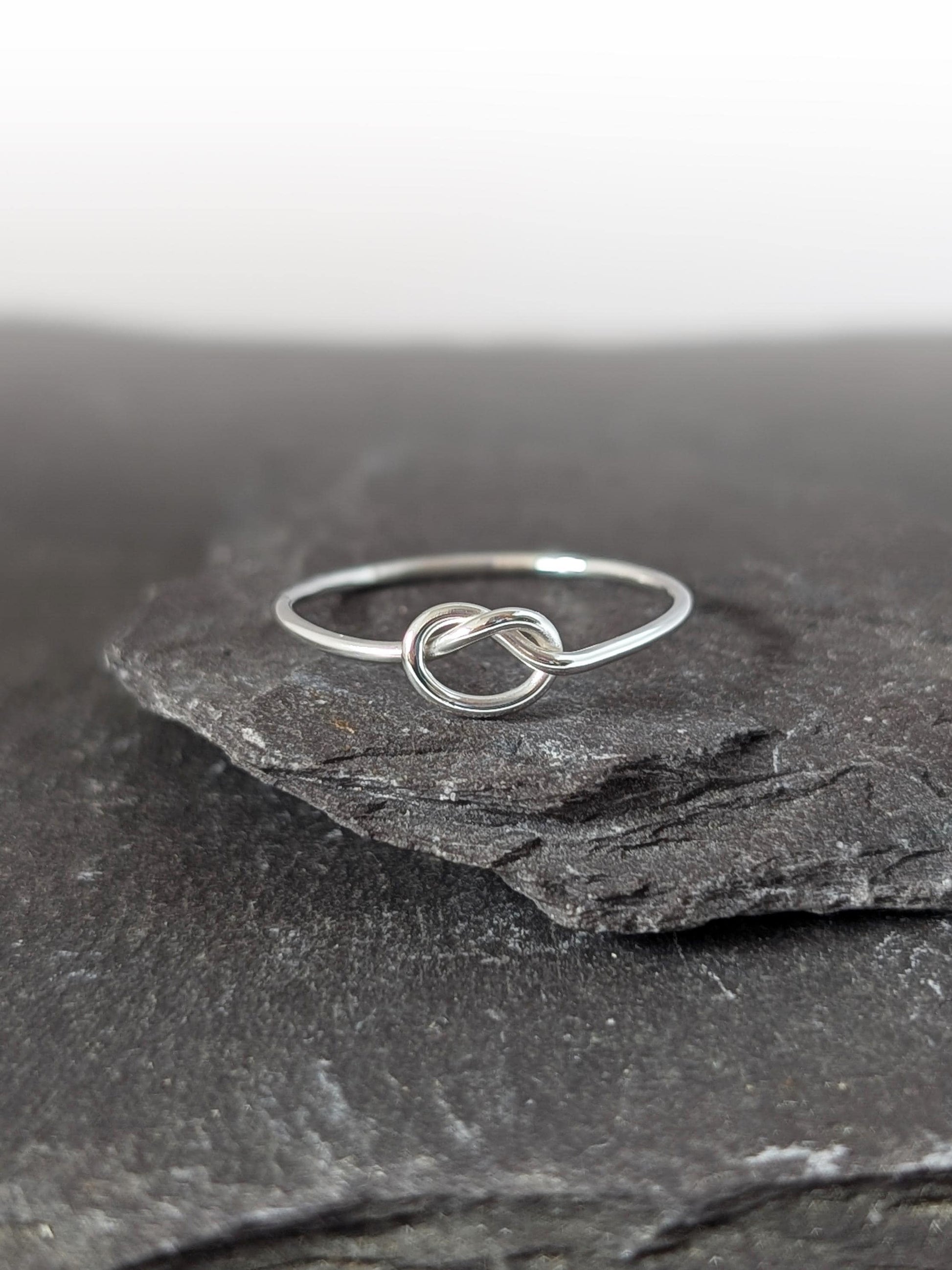 Infinity Knot Recycled Sterling Silver Ring ~ stackable, love ring, friendship, wedding, gift
