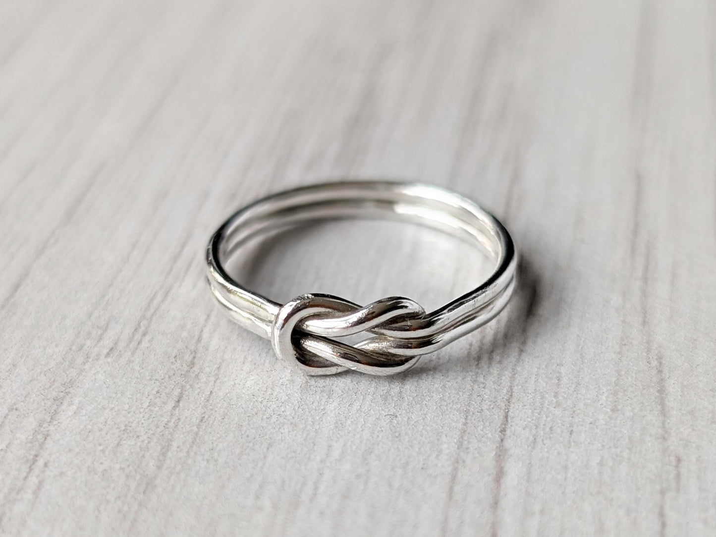 Love Knot Recycled Sterling Silver Ring ~ stackable, texture, statement, infinity, gift for her, gift for him
