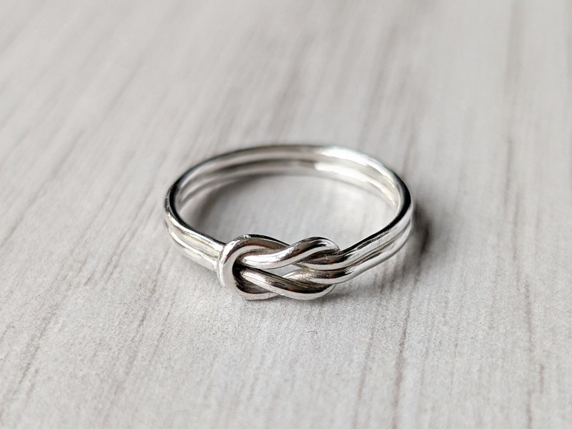 Love Knot Recycled Sterling Silver Ring ~ stackable, texture, statement, infinity, gift for her, gift for him