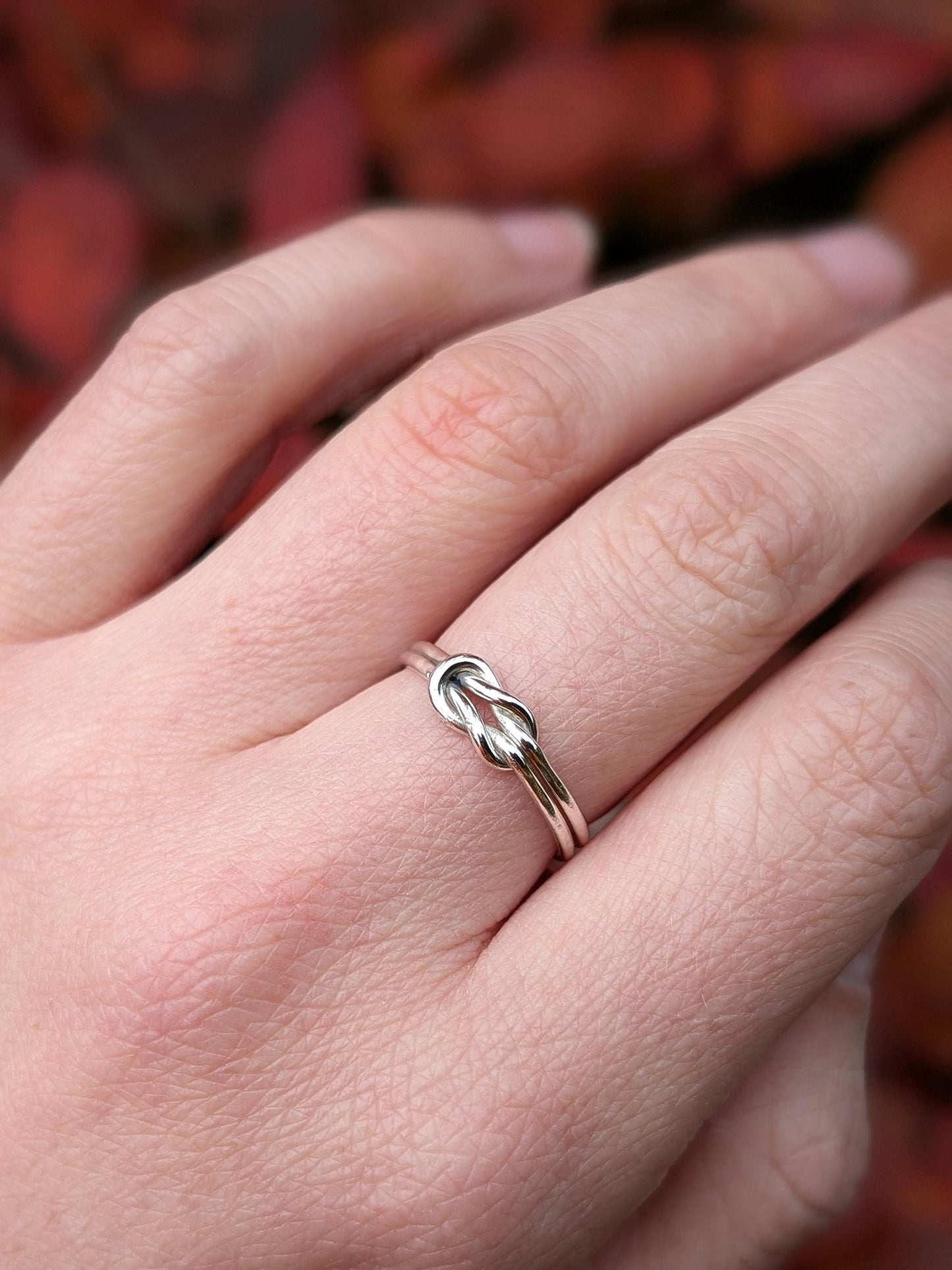 Love Knot Recycled Sterling Silver Ring ~ stackable, texture, statement, infinity, gift for her, gift for him