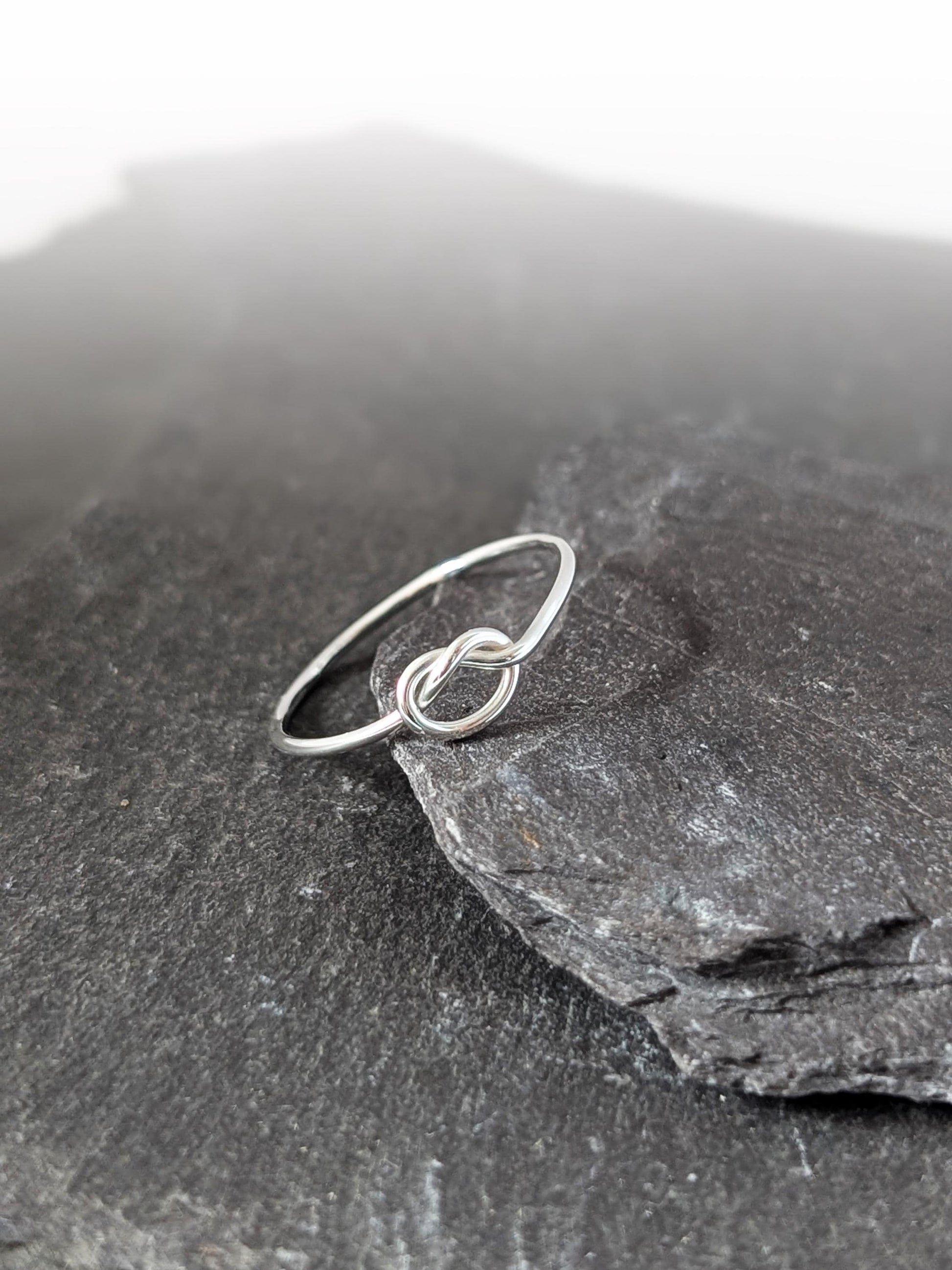 Infinity Knot Recycled Sterling Silver Ring ~ stackable, love ring, friendship, wedding, gift