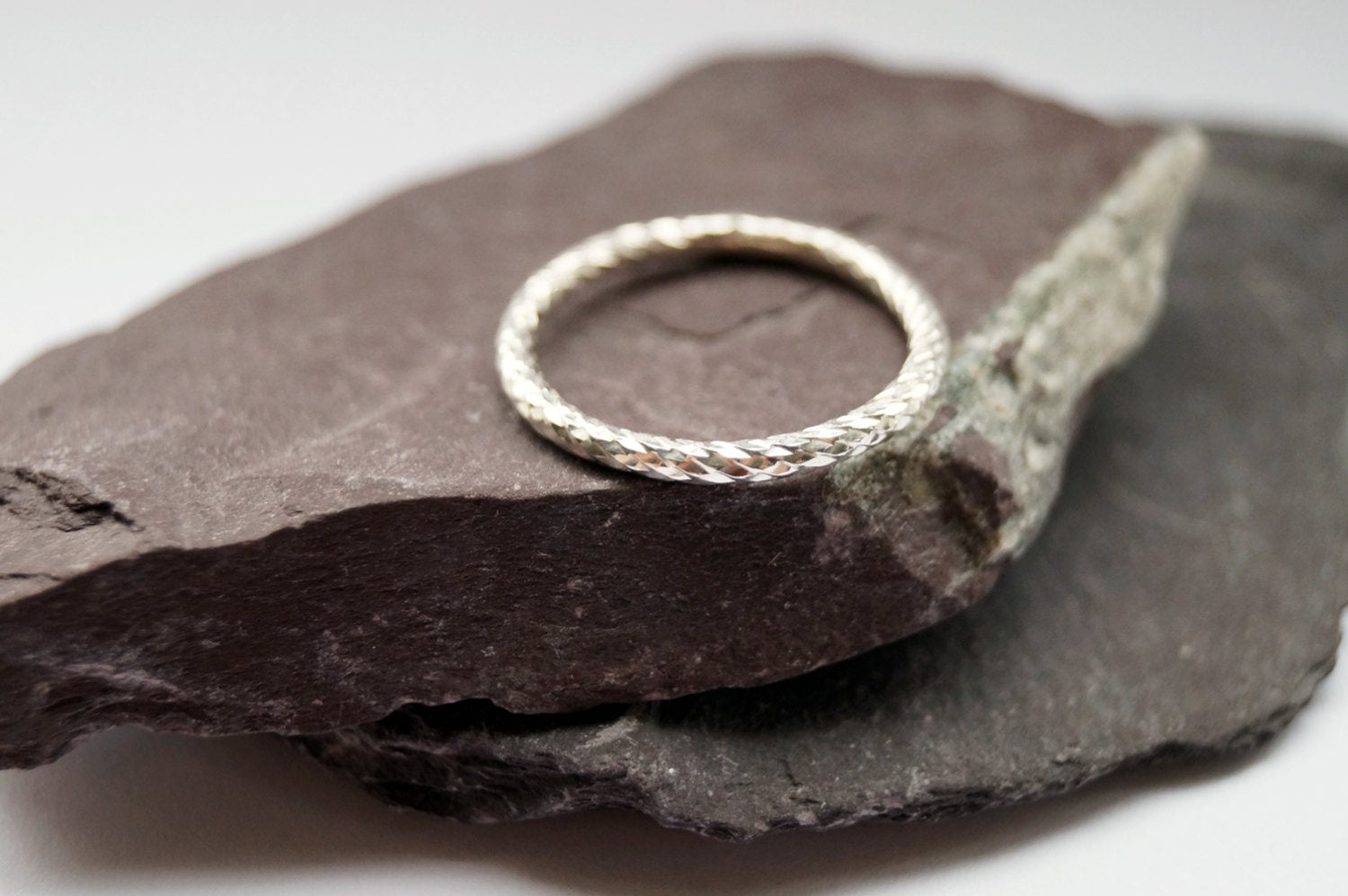 Weaved Band Sterling Silver Ring ~ stacking ring