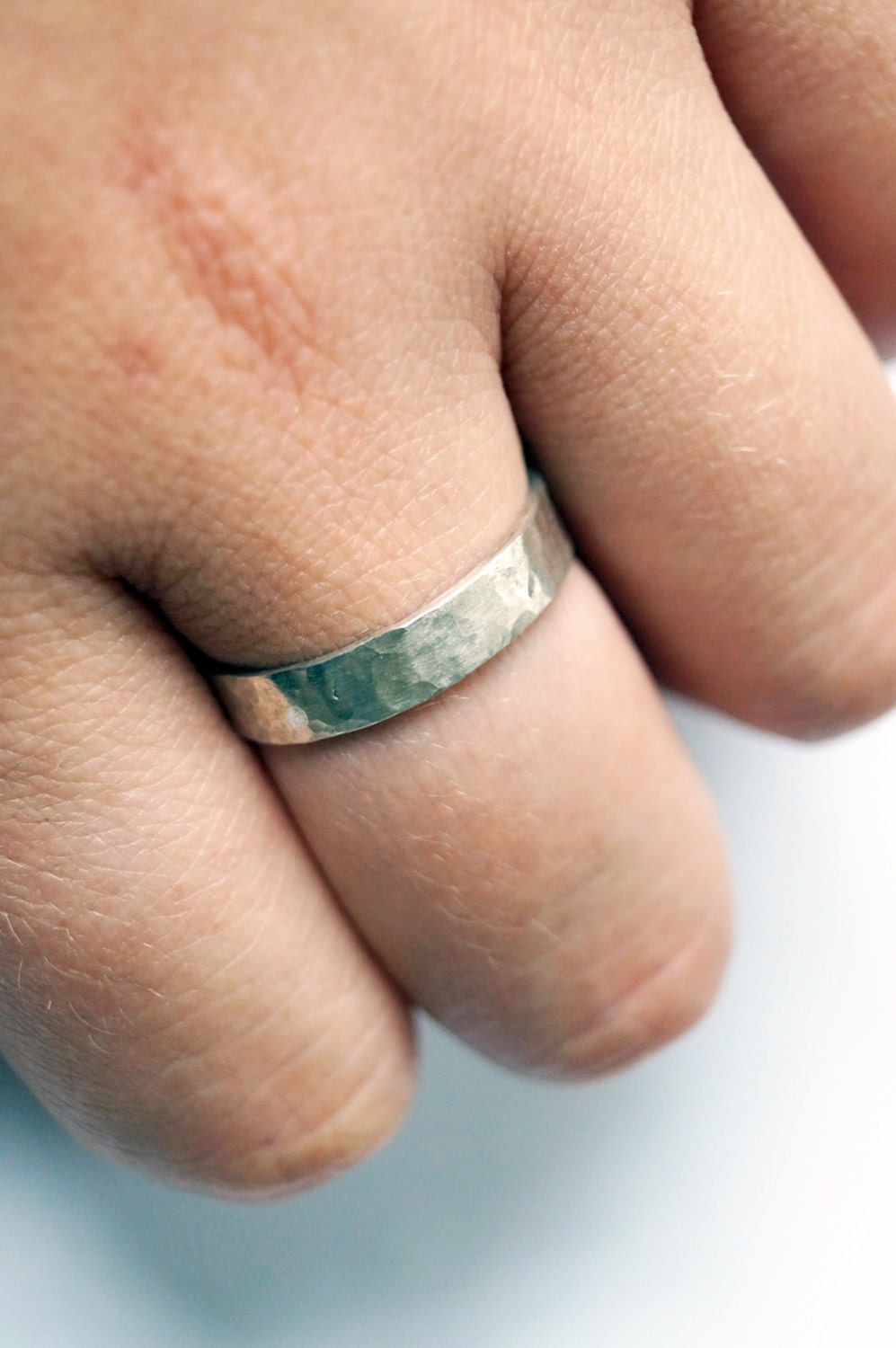 Recycled Sterling Silver Dimpled Ring ~ statement ring, band, textured
