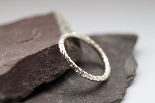 Weaved Band Sterling Silver Ring ~ stacking ring