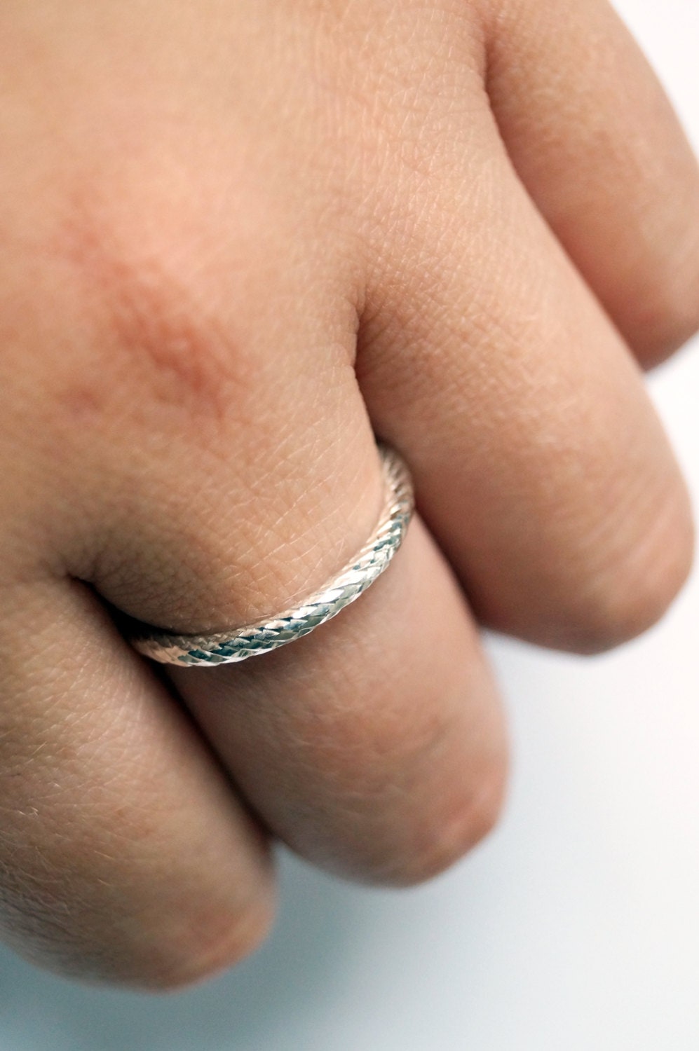 Weaved Band Sterling Silver Ring ~ stacking ring
