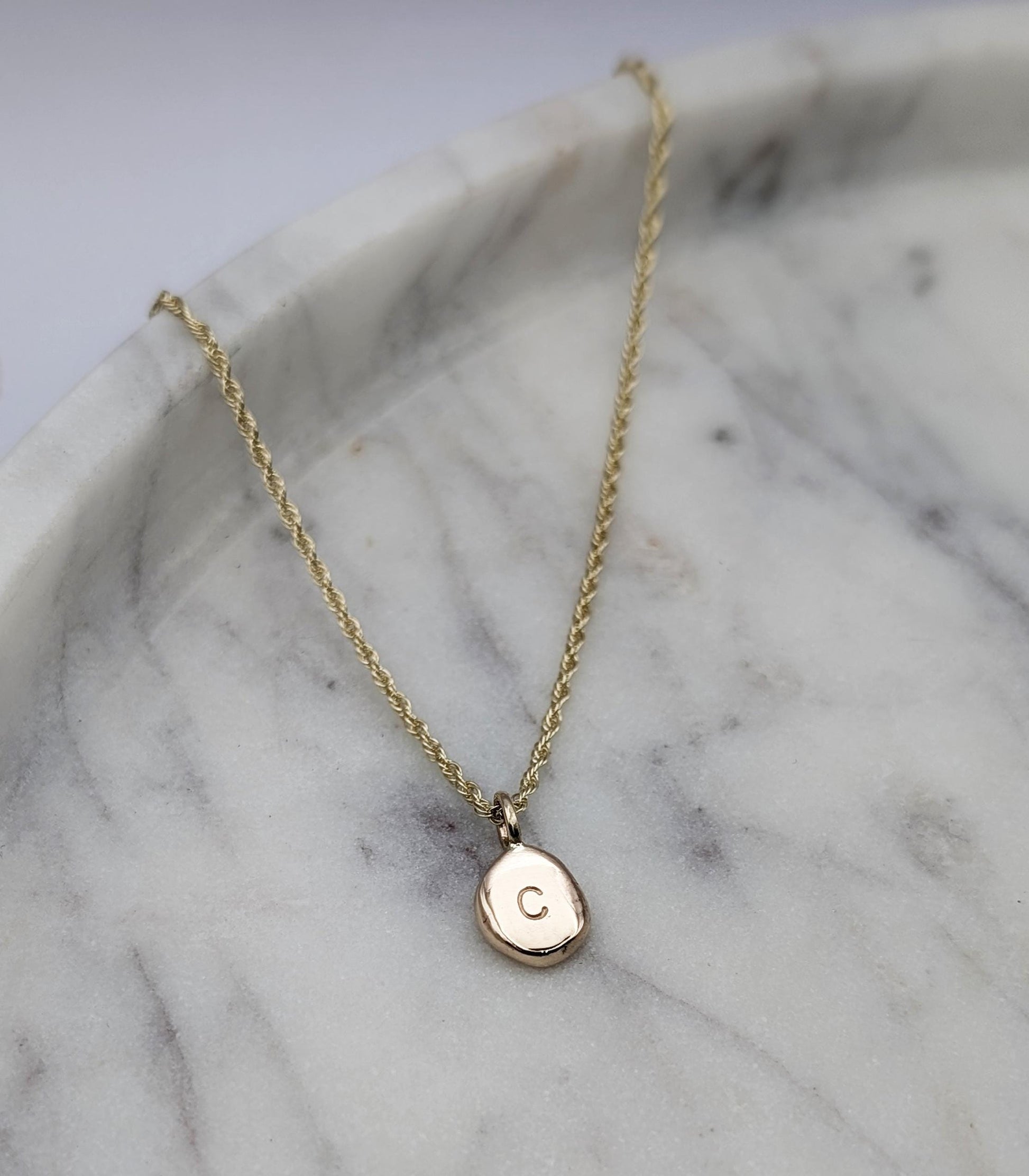 Personalised Little Pebble Pendant in Solid Sterling Silver, 9ct or 18ct Gold