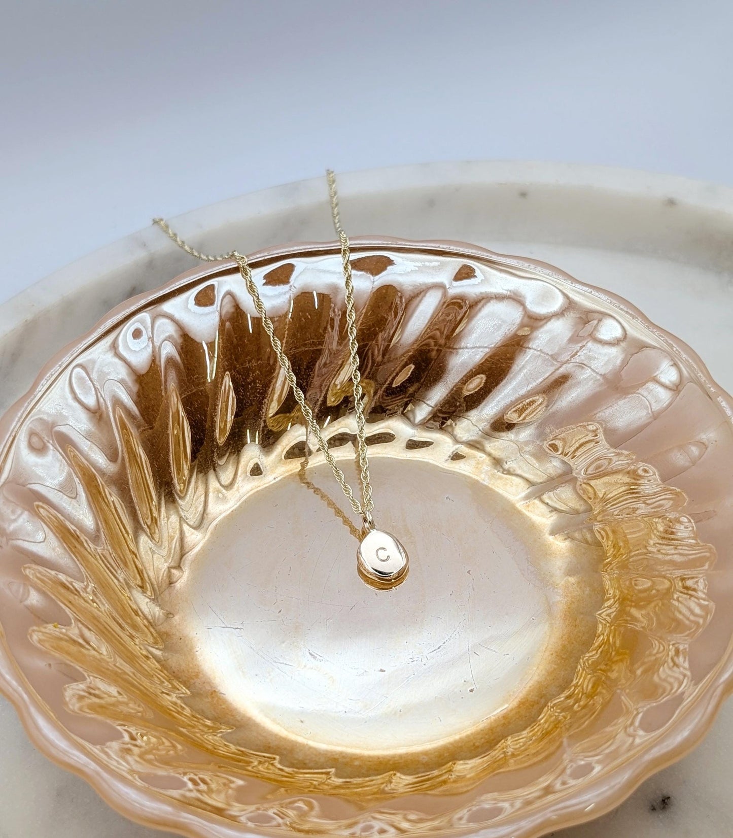 Personalised Little Pebble Pendant in Solid Sterling Silver, 9ct or 18ct Gold