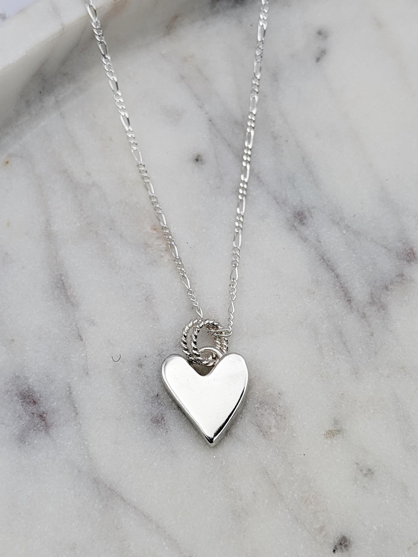 Scribble Heart Chunky Solid Sterling Silver Necklace ~ recycled silver, gift for her, mother's day gift, valentine's gift, pendant