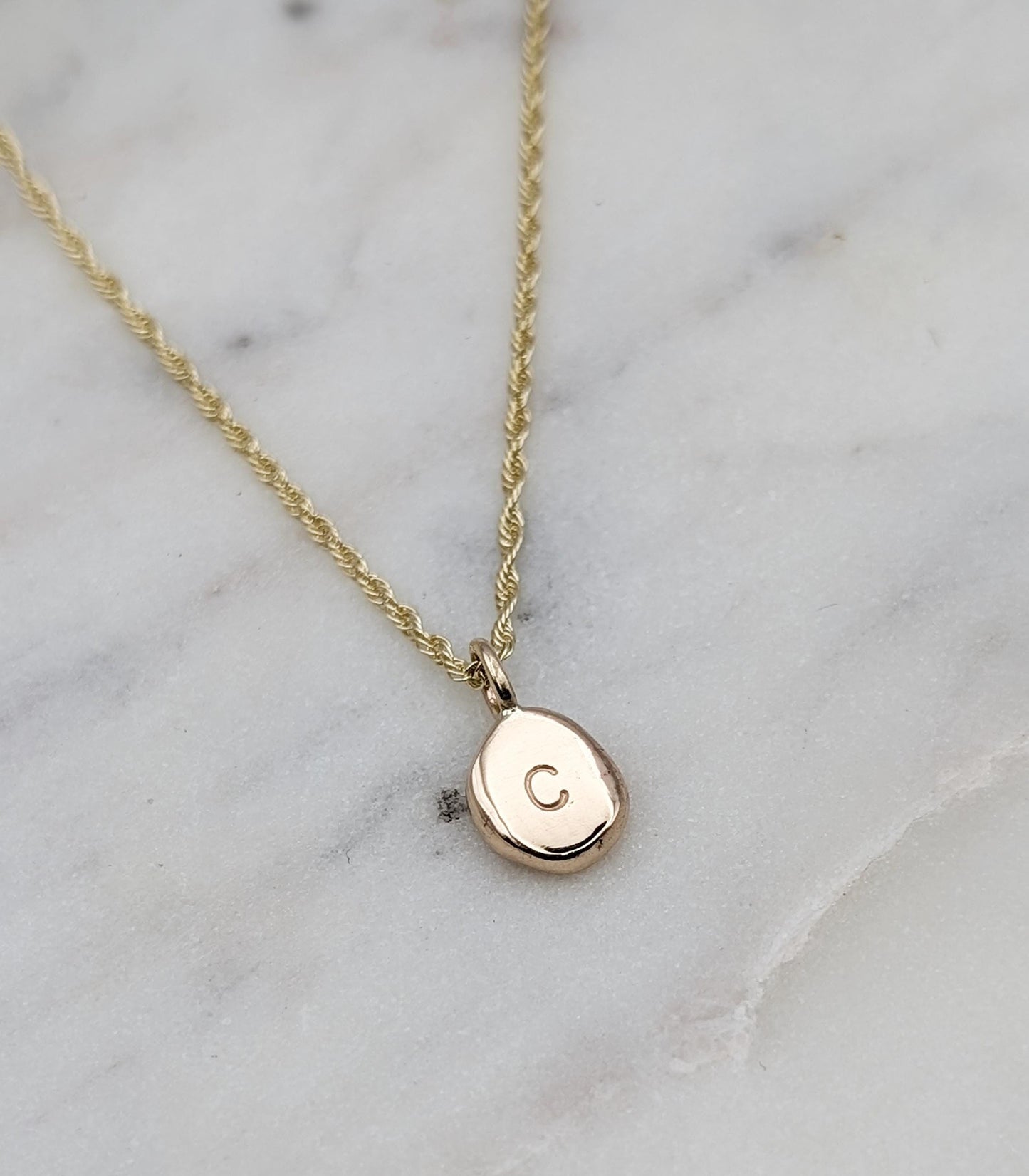 Personalised Little Pebble Pendant in Solid Sterling Silver, 9ct or 18ct Gold