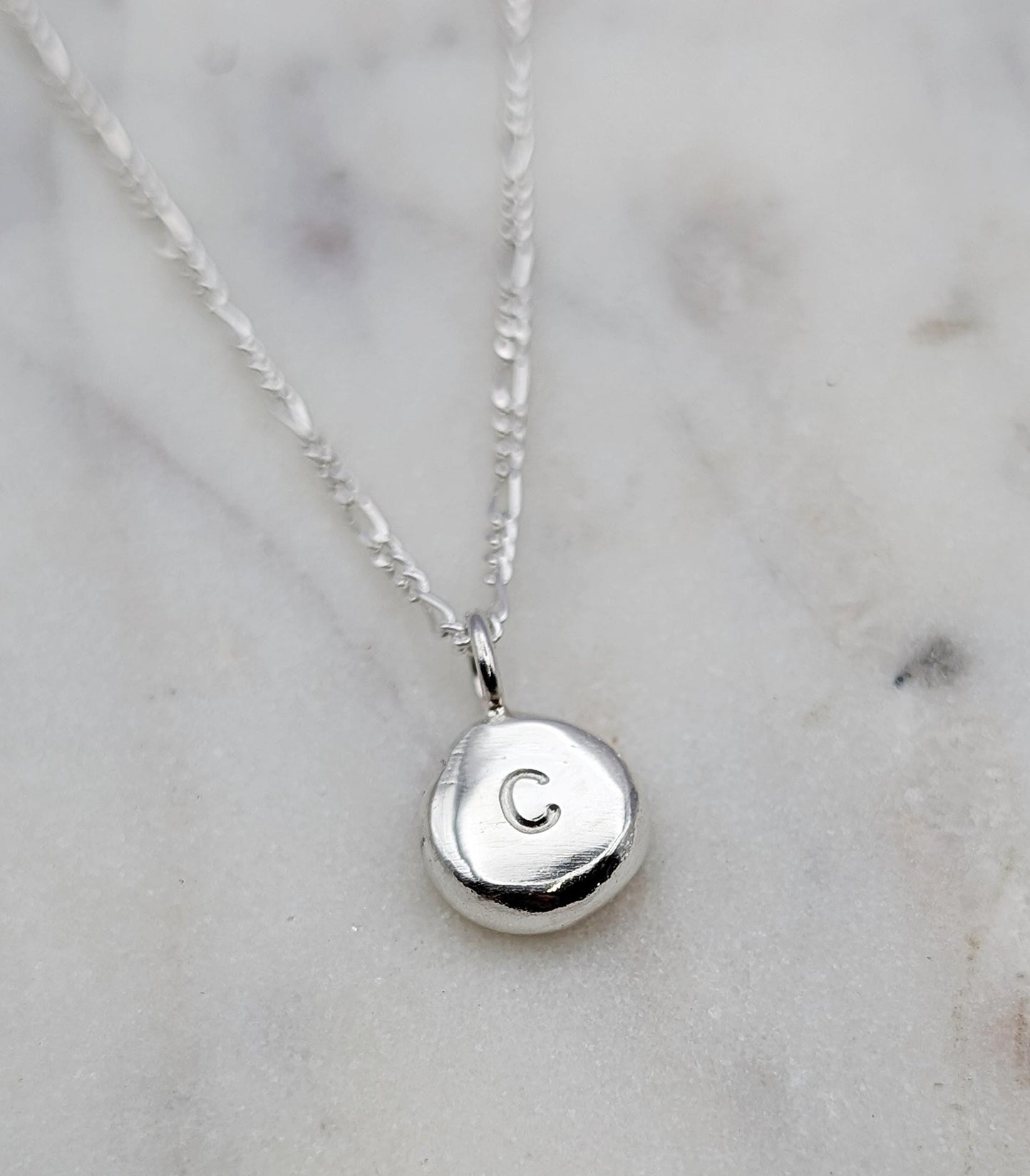 Personalised Little Pebble Pendant in Solid Sterling Silver, 9ct or 18ct Gold