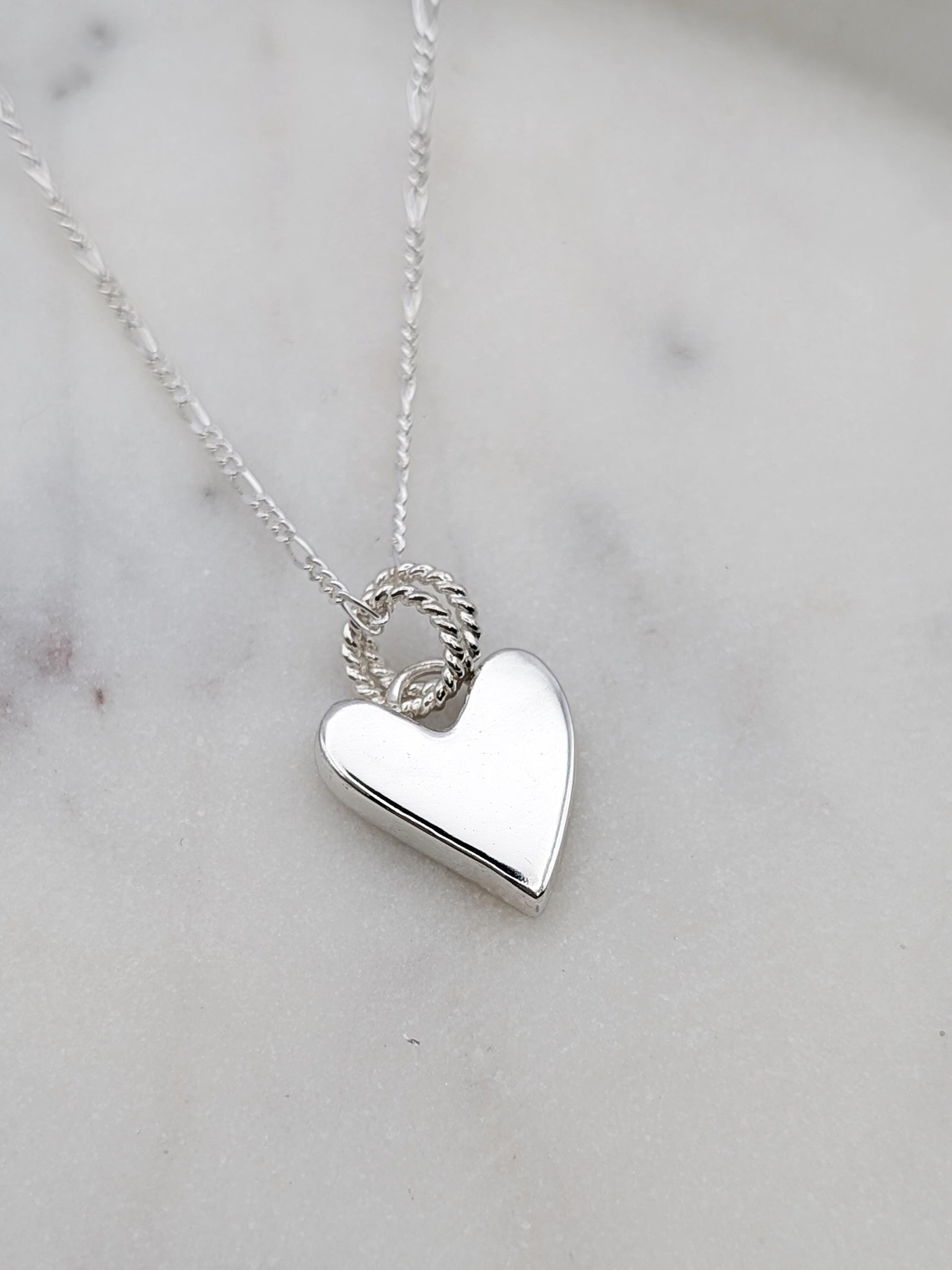 Scribble Heart Chunky Solid Sterling Silver Necklace ~ recycled silver, gift for her, mother's day gift, valentine's gift, pendant