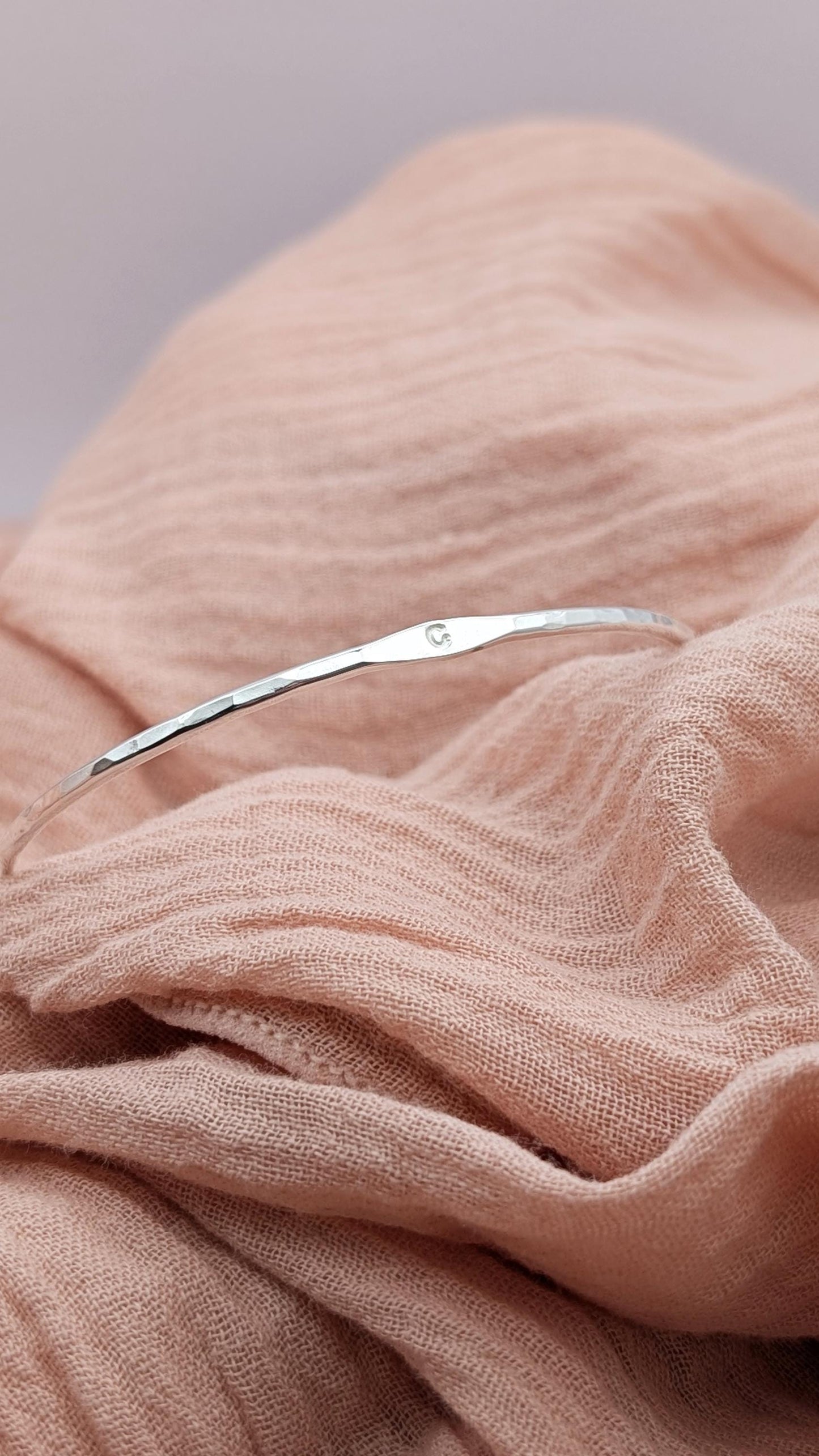 Personalised Signet Sterling Silver Bangle