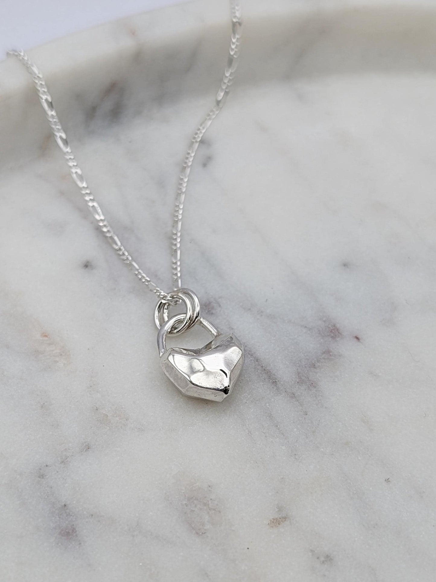 Heart Lock Crystal Pendant in Solid Sterling Silver, 9ct or 18ct Gold ~ gift for her, valentine's gift, birthday, love, best friend