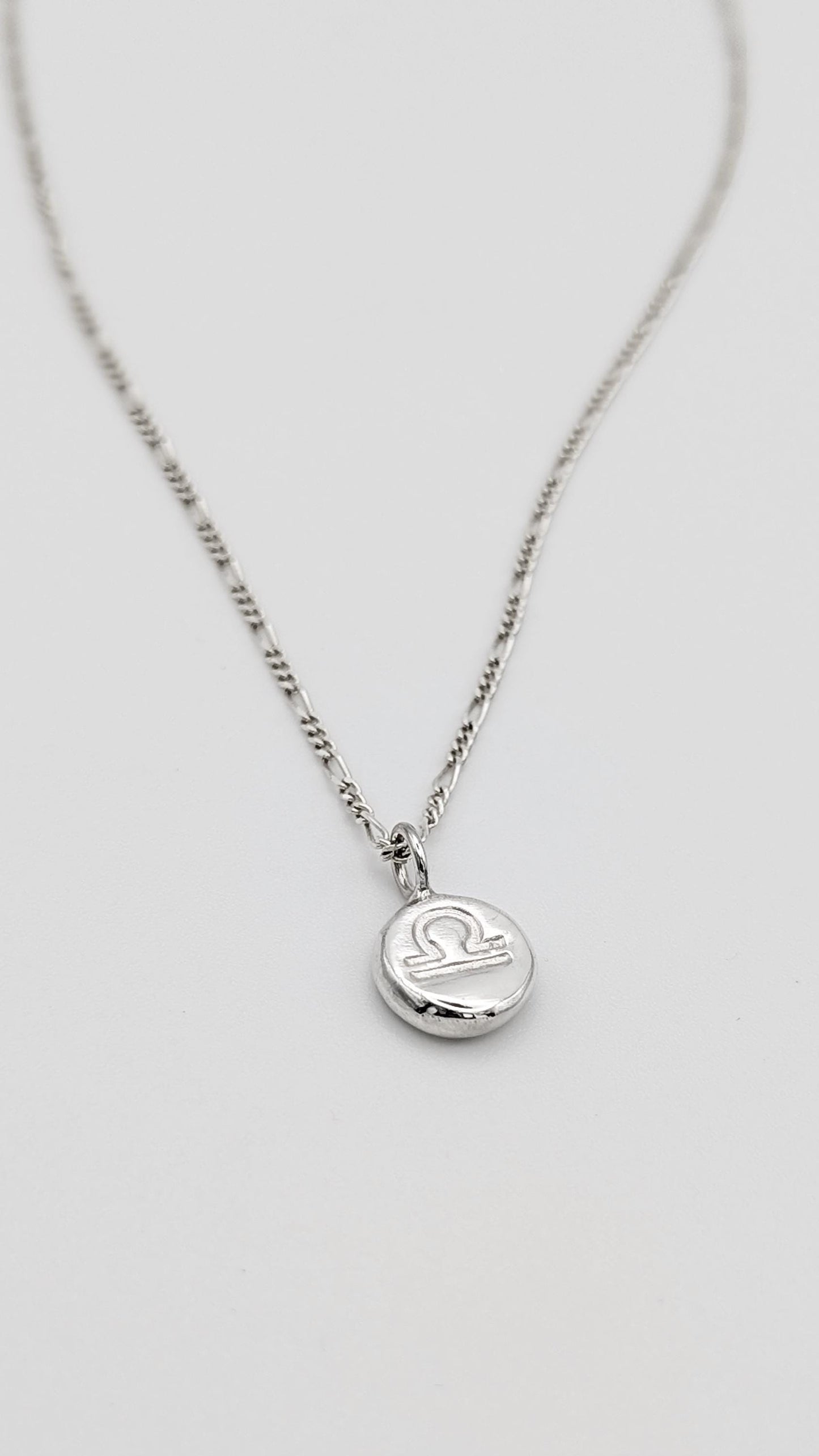Personalised Zodiac Pebble Pendant in Solid Sterling Silver, 9ct 18ct Gold