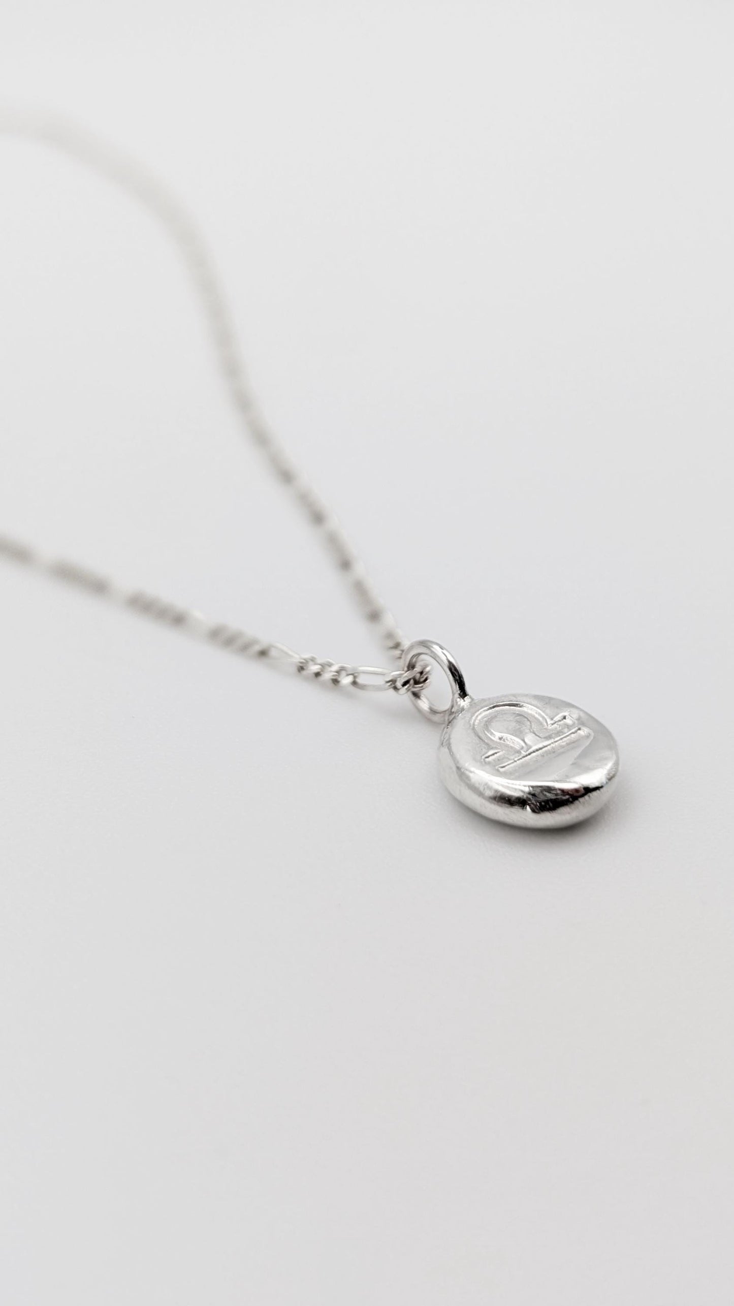 Personalised Zodiac Pebble Pendant in Solid Sterling Silver, 9ct 18ct Gold
