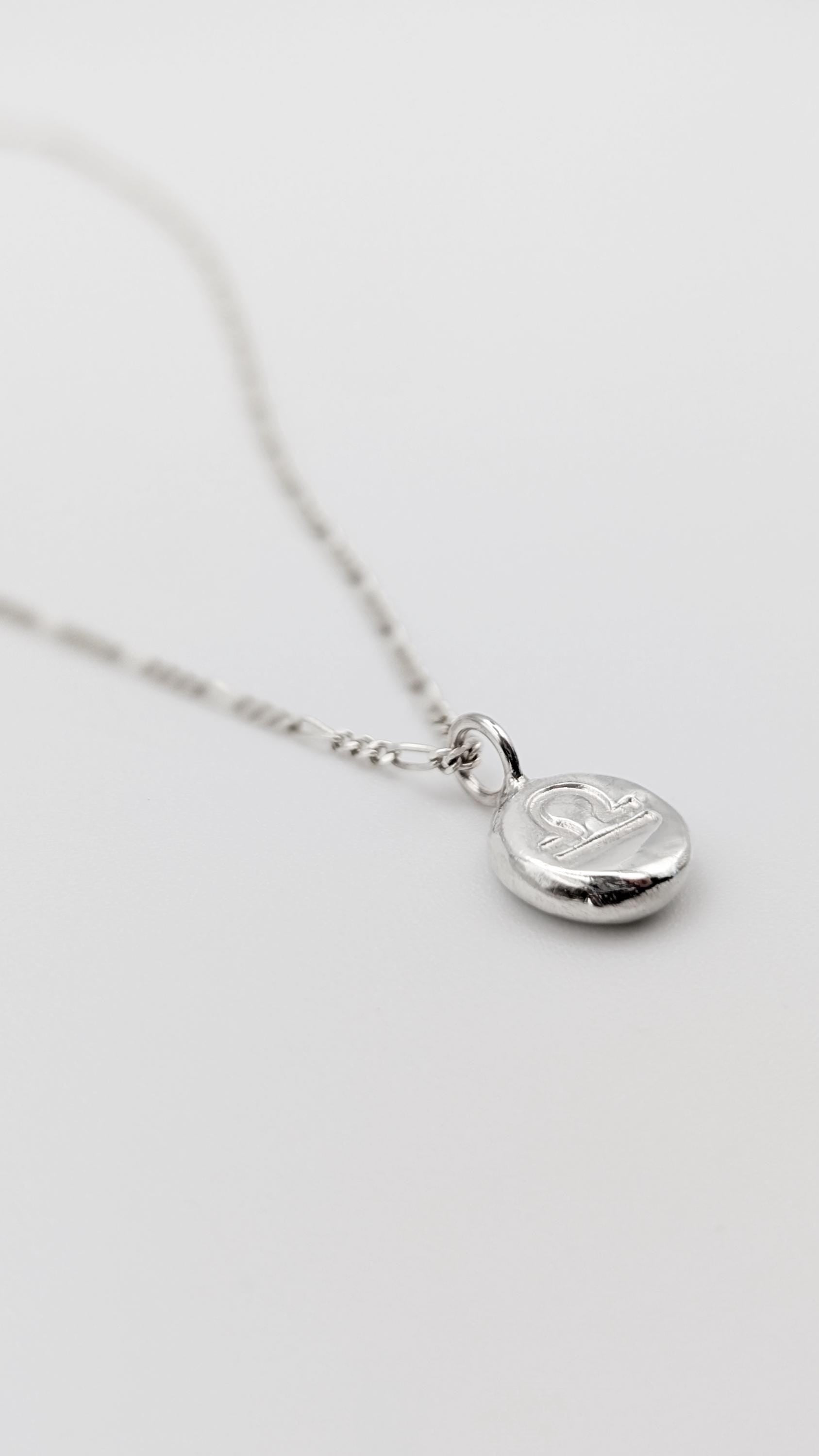 Personalised Zodiac Pebble Pendant in Solid Sterling Silver, 9ct 18ct Gold