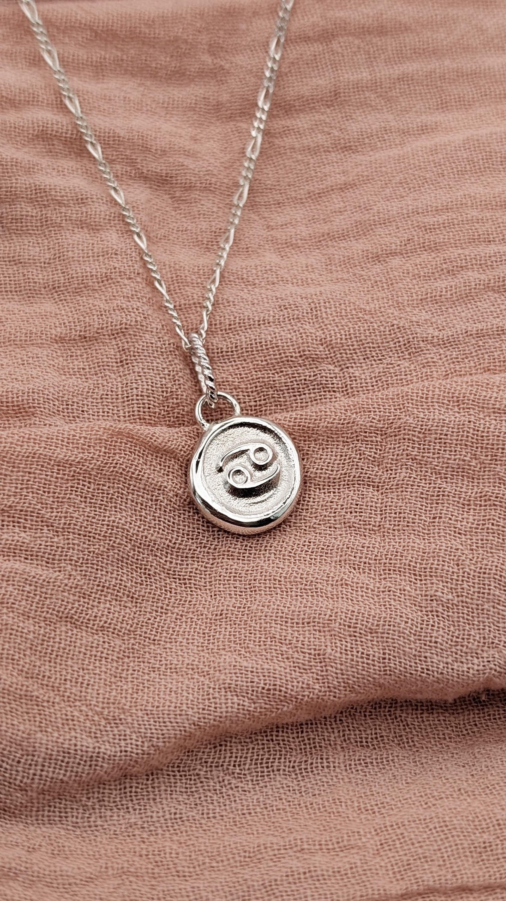 Star Sign Zodiac Personalised Pendant Necklace ~ Solid Sterling Silver, 9ct 18ct Gold ~ birthday gift, best friend gift, sun sign