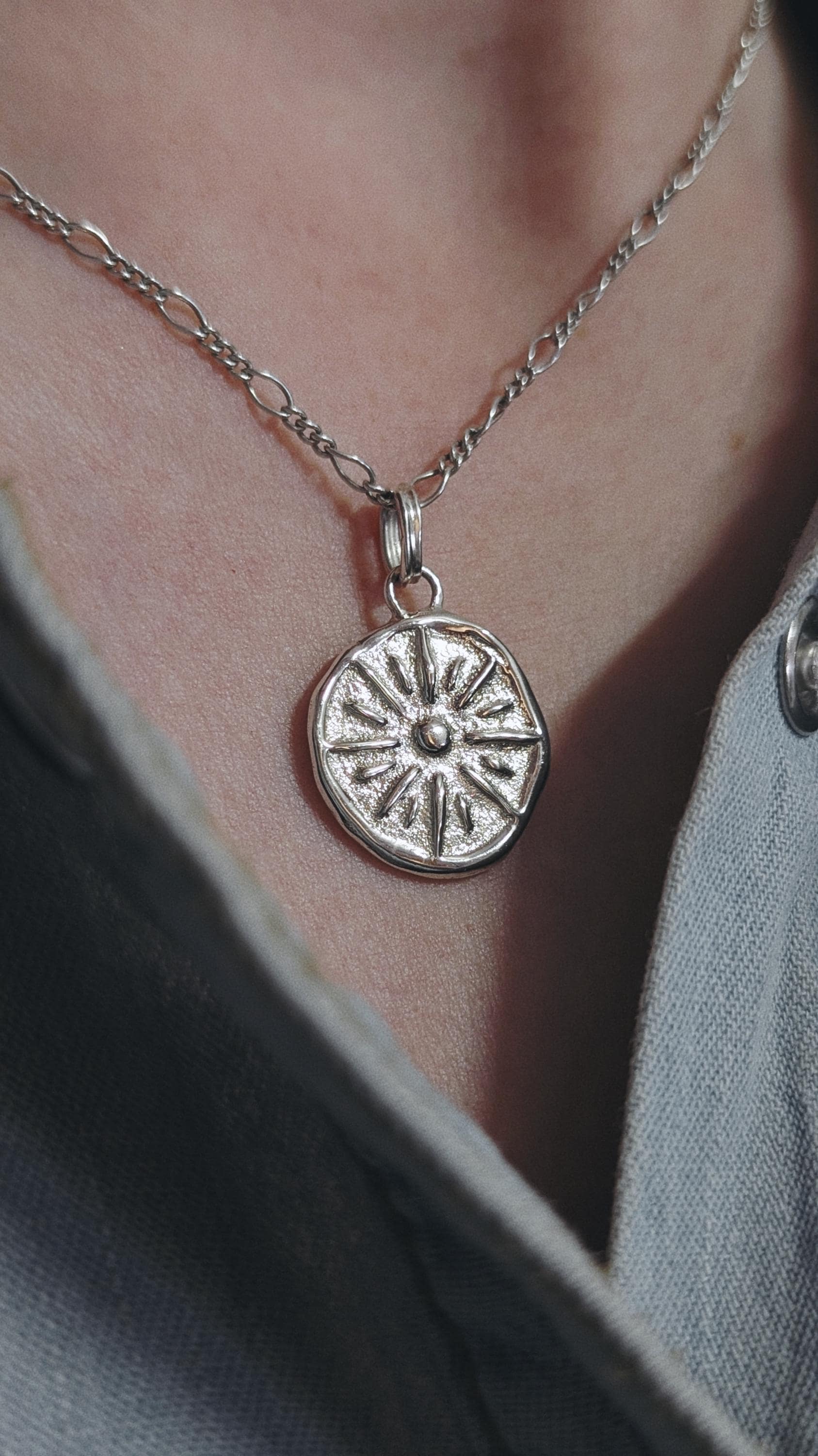 Sun Ray Pendant in Solid Sterling Silver, 9ct or 18ct Gold