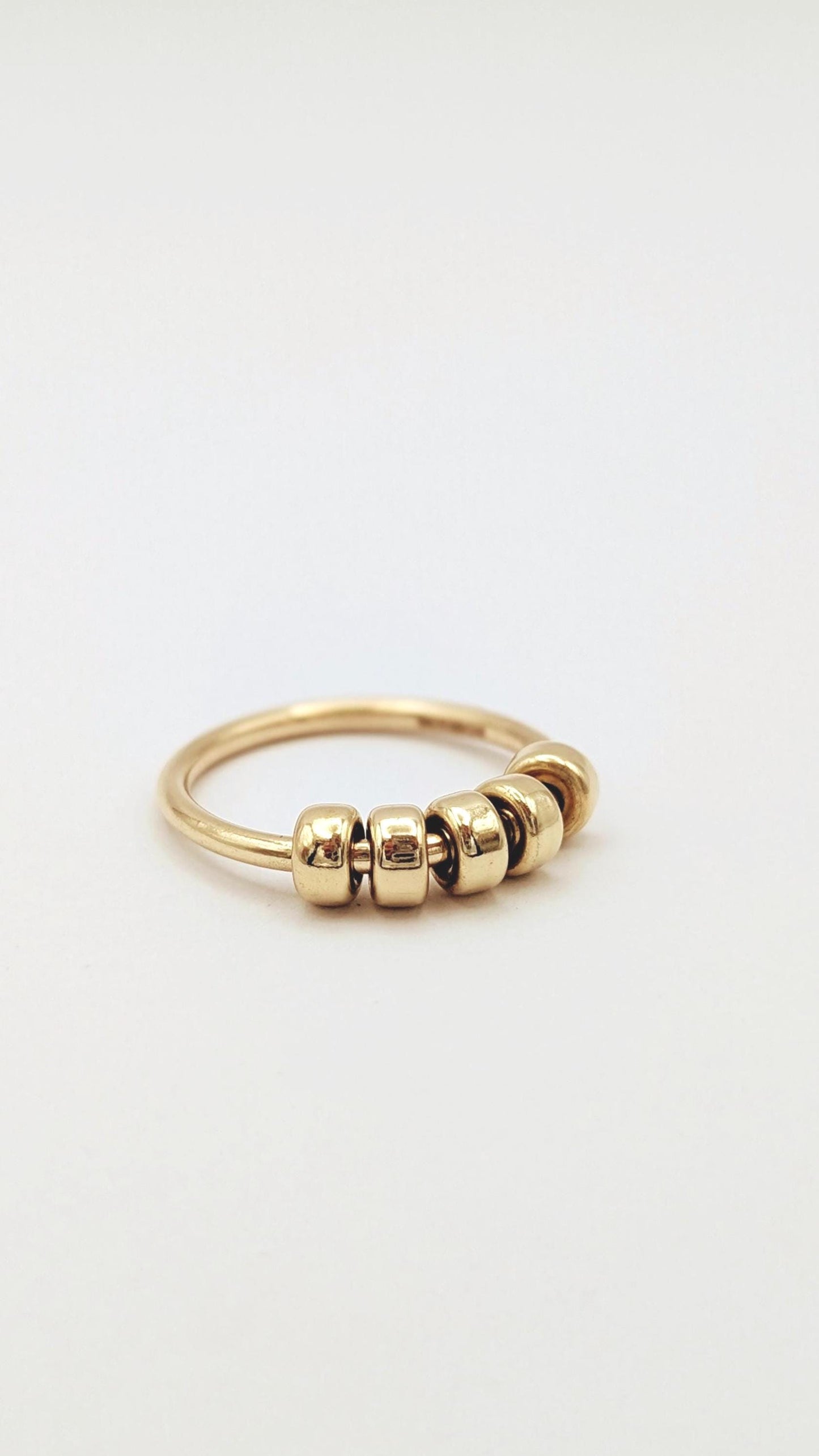 Chunky Fidget Ring Solid Recycled 9ct Gold Doughnut Beads