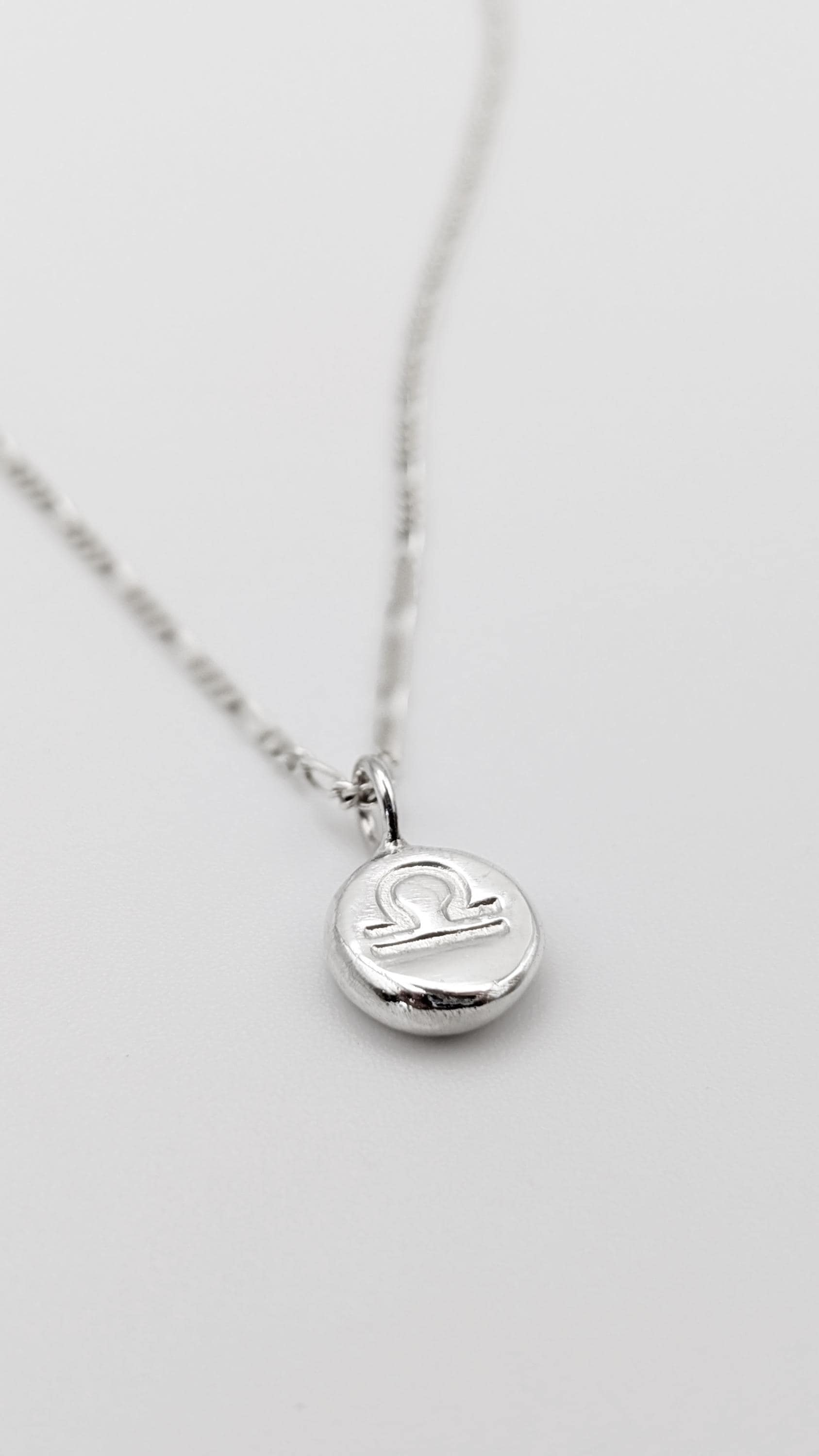 Personalised Zodiac Pebble Pendant in Solid Sterling Silver, 9ct 18ct Gold ~ initial, stamped, engraved, gift for her, star sign, birth date