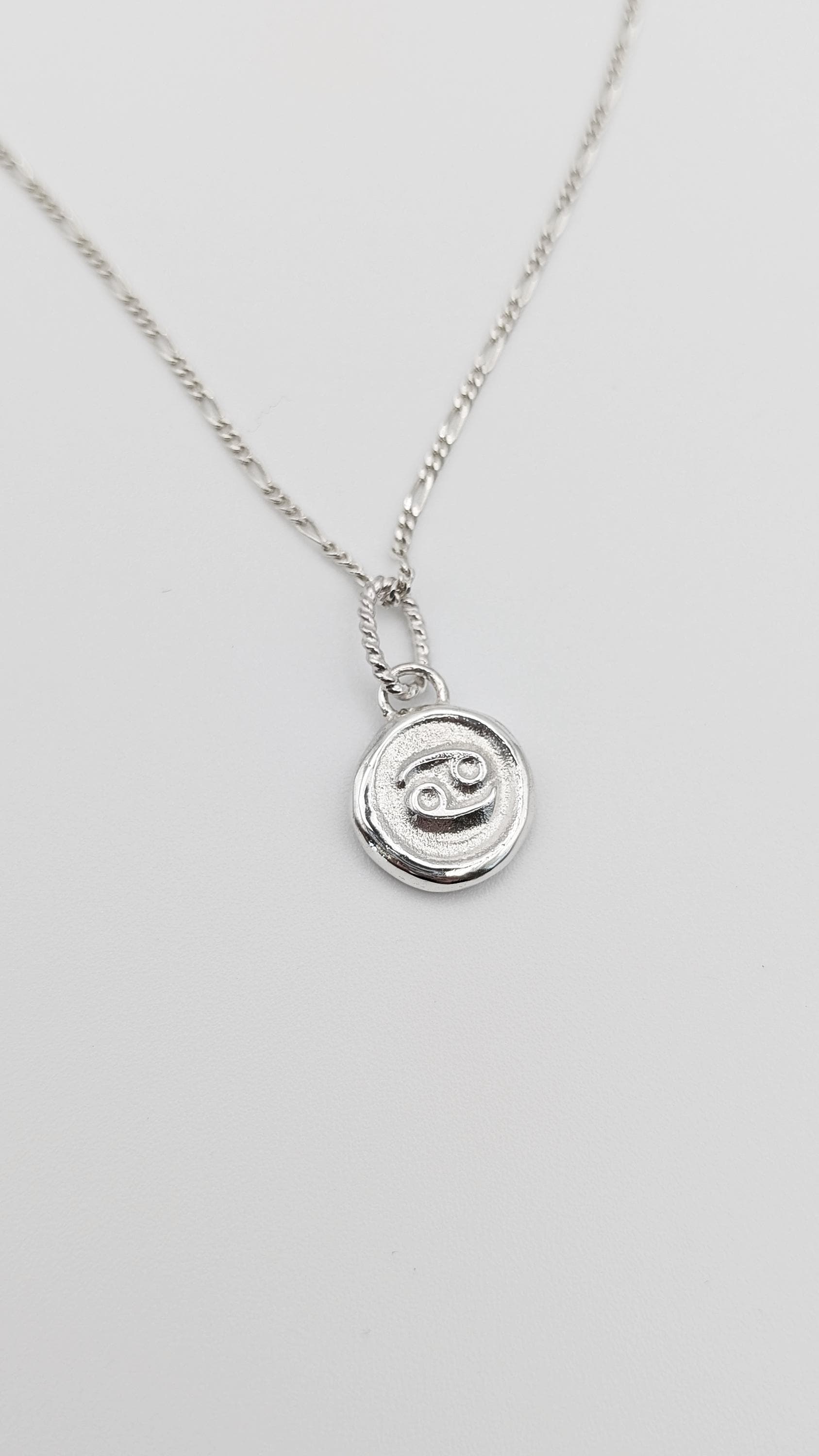 Star Sign Zodiac Personalised Pendant Necklace ~ Solid Sterling Silver, 9ct 18ct Gold