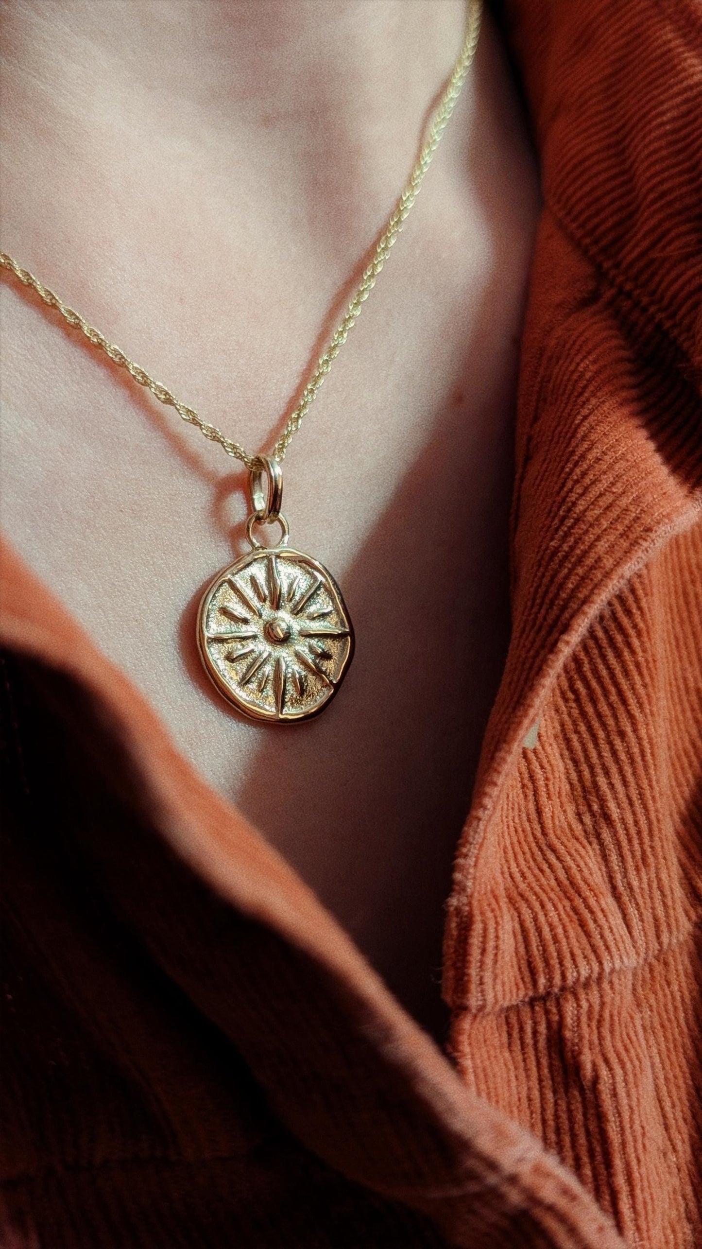 Sun Ray Pendant in Solid Sterling Silver, 9ct or 18ct Gold
