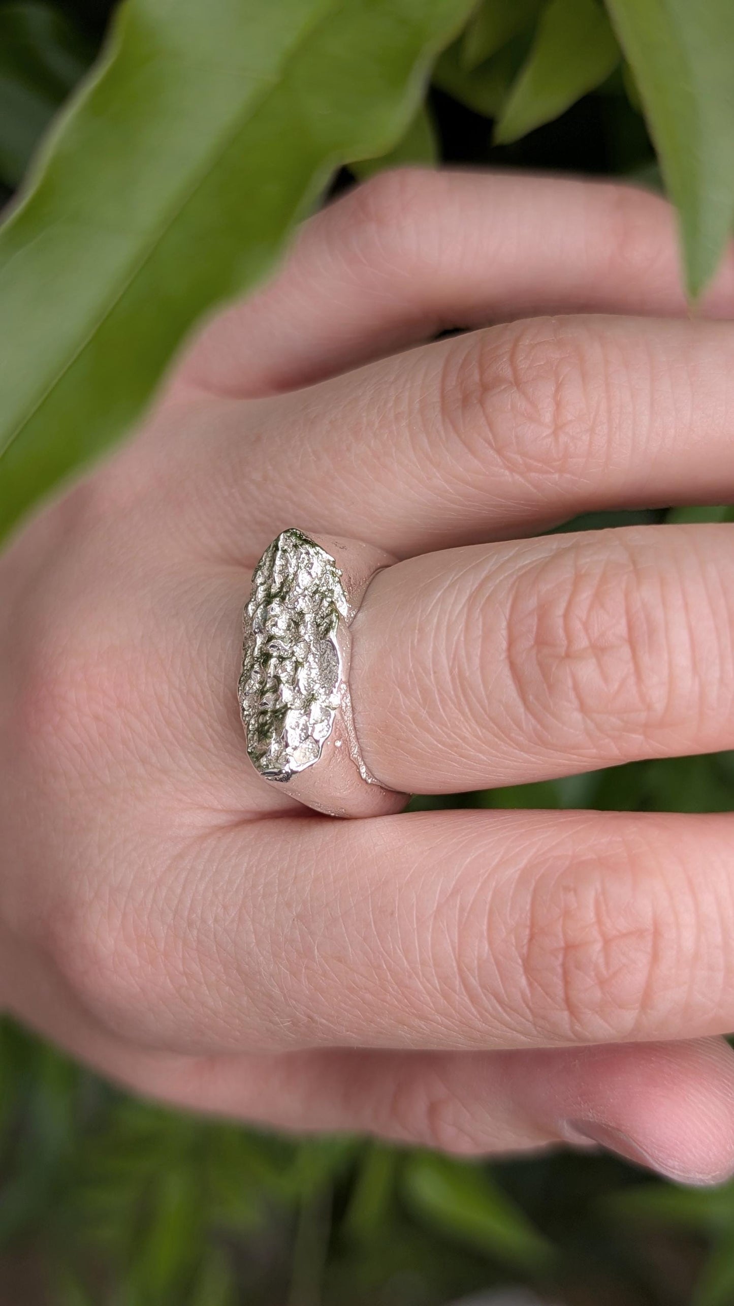 From The Earth ~ Chunky Recycled Sterling Silver Signet Ring ~ statement ring, organic, rustic, textured, large, heavyweight