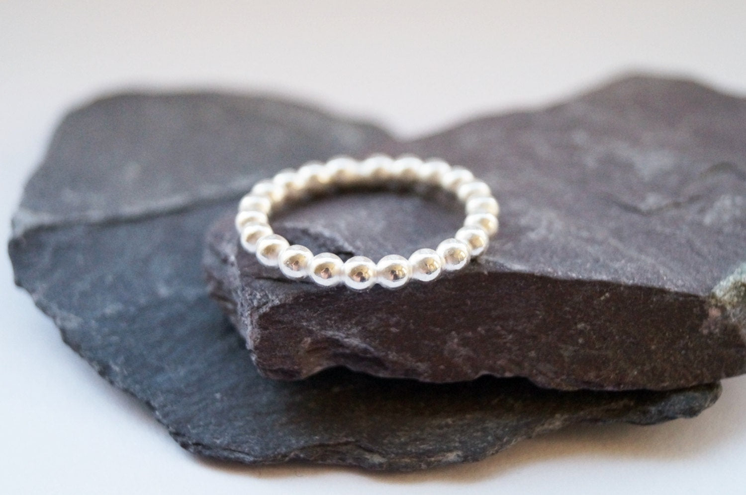 Big Beaded Band Sterling Silver Ring ~ statement ring, elegant, modern