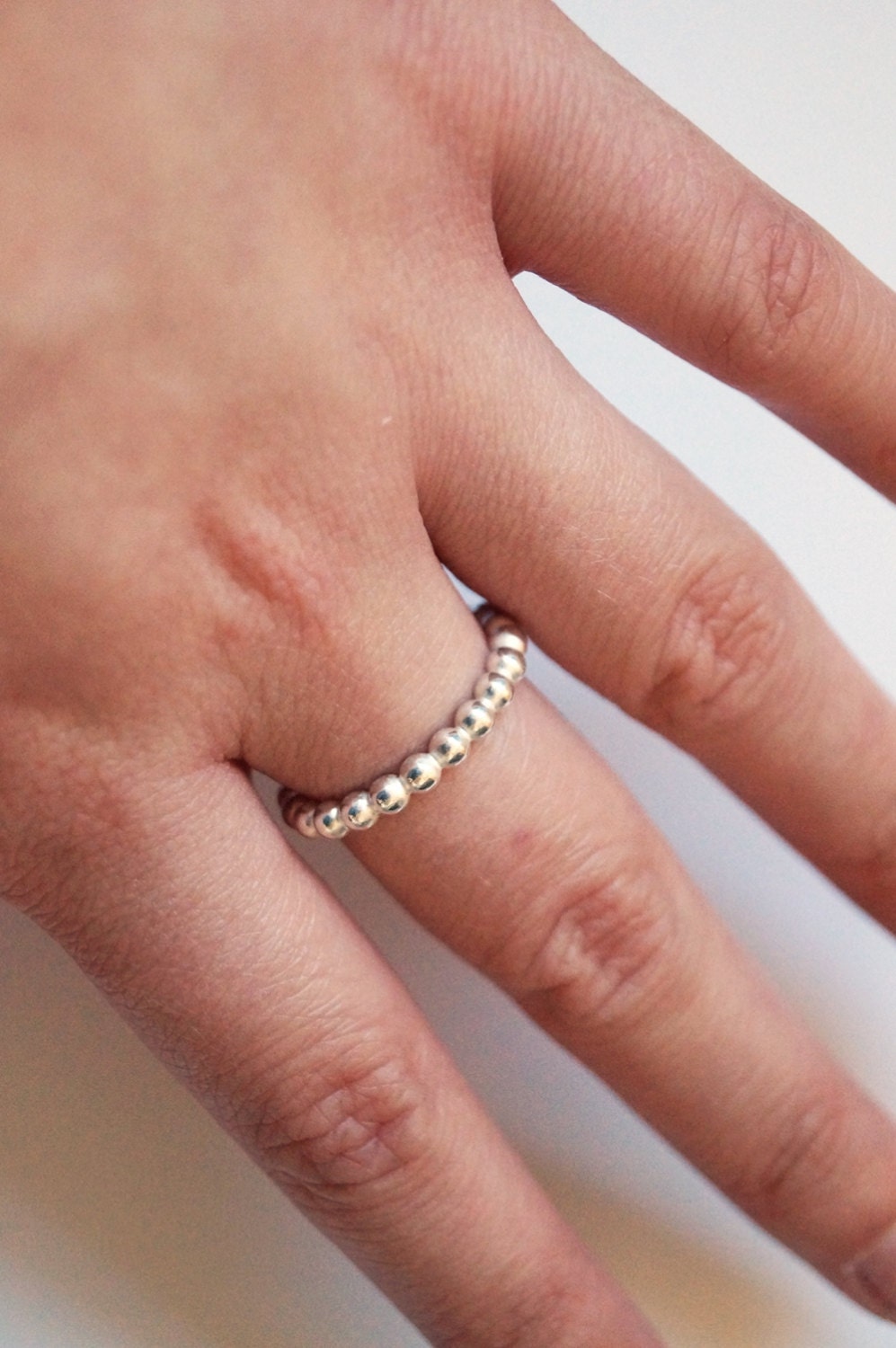 Big Beaded Band Sterling Silver Ring ~ statement ring, elegant, modern