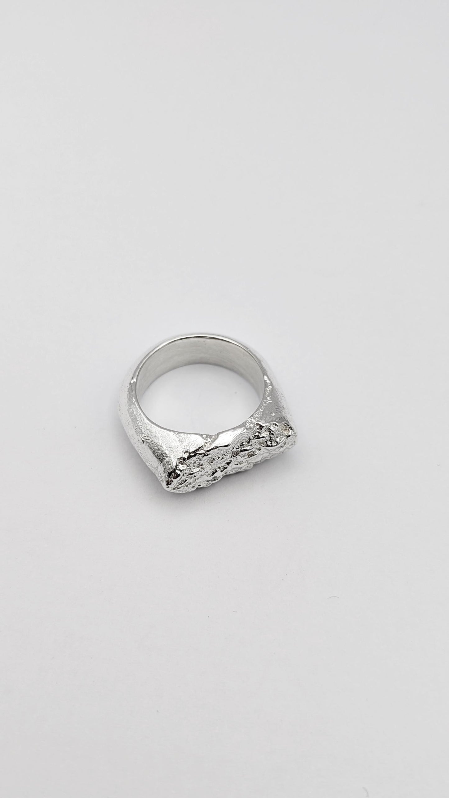 From The Earth ~ Chunky Recycled Sterling Silver Signet Ring