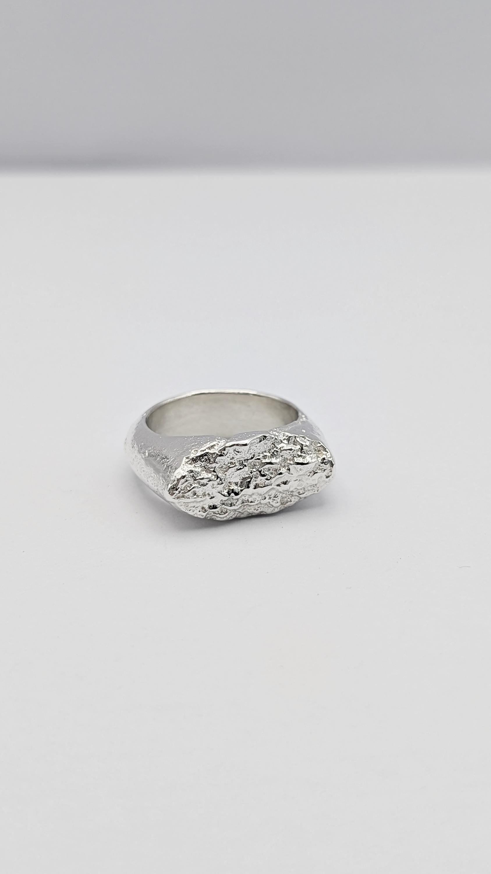 From The Earth ~ Chunky Recycled Sterling Silver Signet Ring