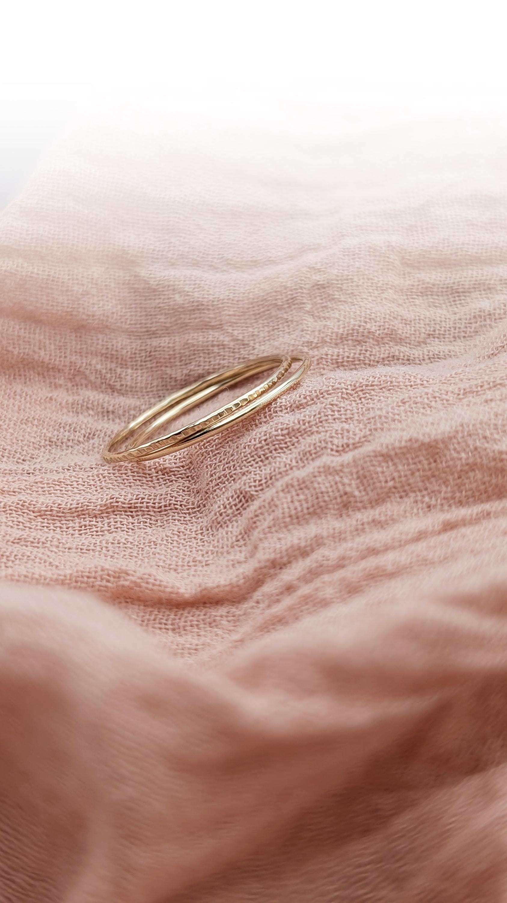 Solid Recycled 9ct Gold Stacking Rings Set