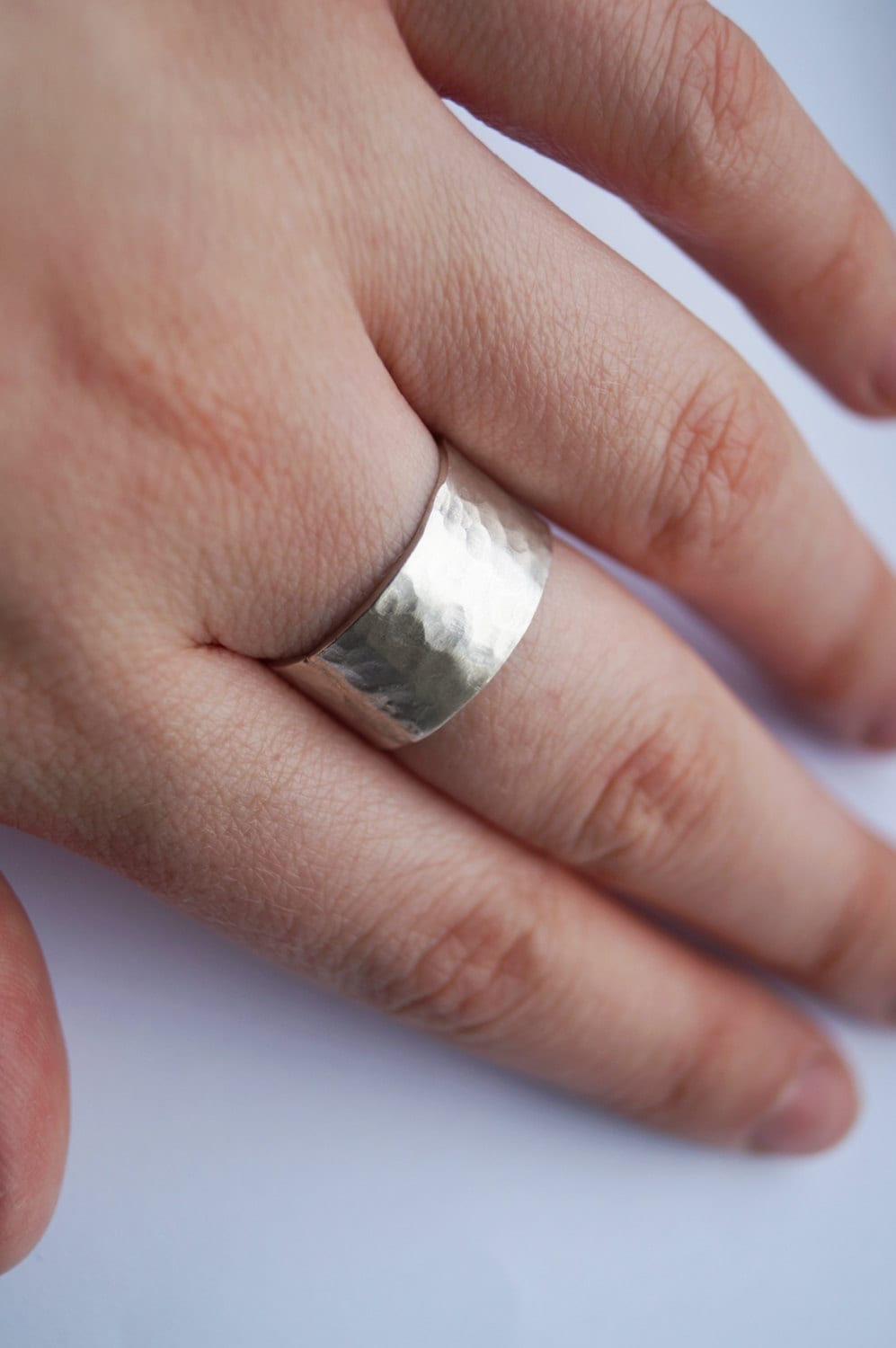 Recycled Sterling Silver Dimpled Wide Band