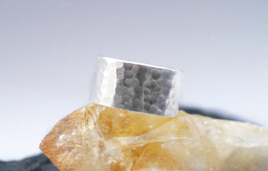 Recycled Sterling Silver Dimpled Wide Band