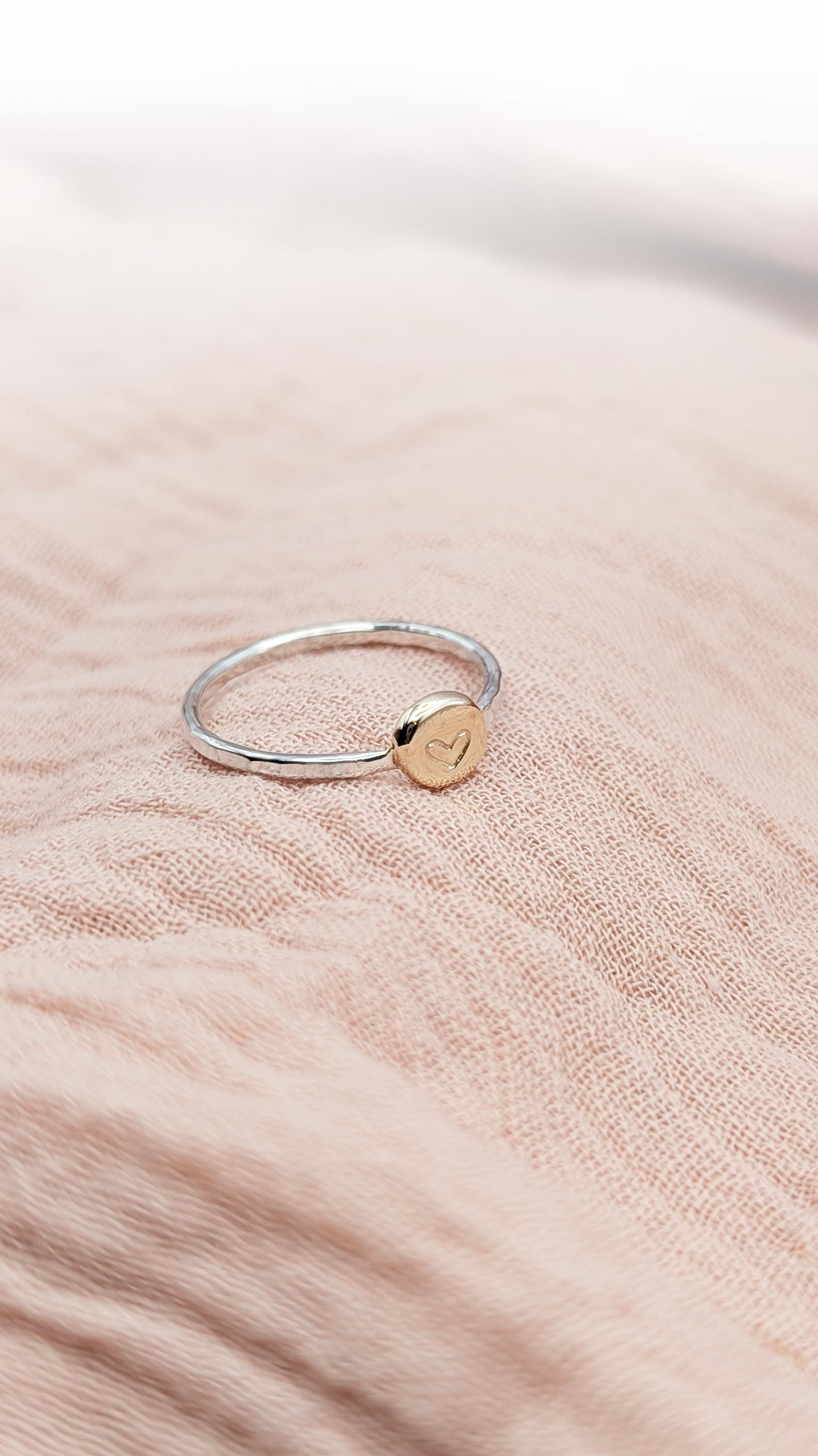 Personalised Initial Pebble Engraved Ring ~ Recycled Sterling Silver or 9ct Gold ~ statement, stacking, gift for her, monogram, stackable