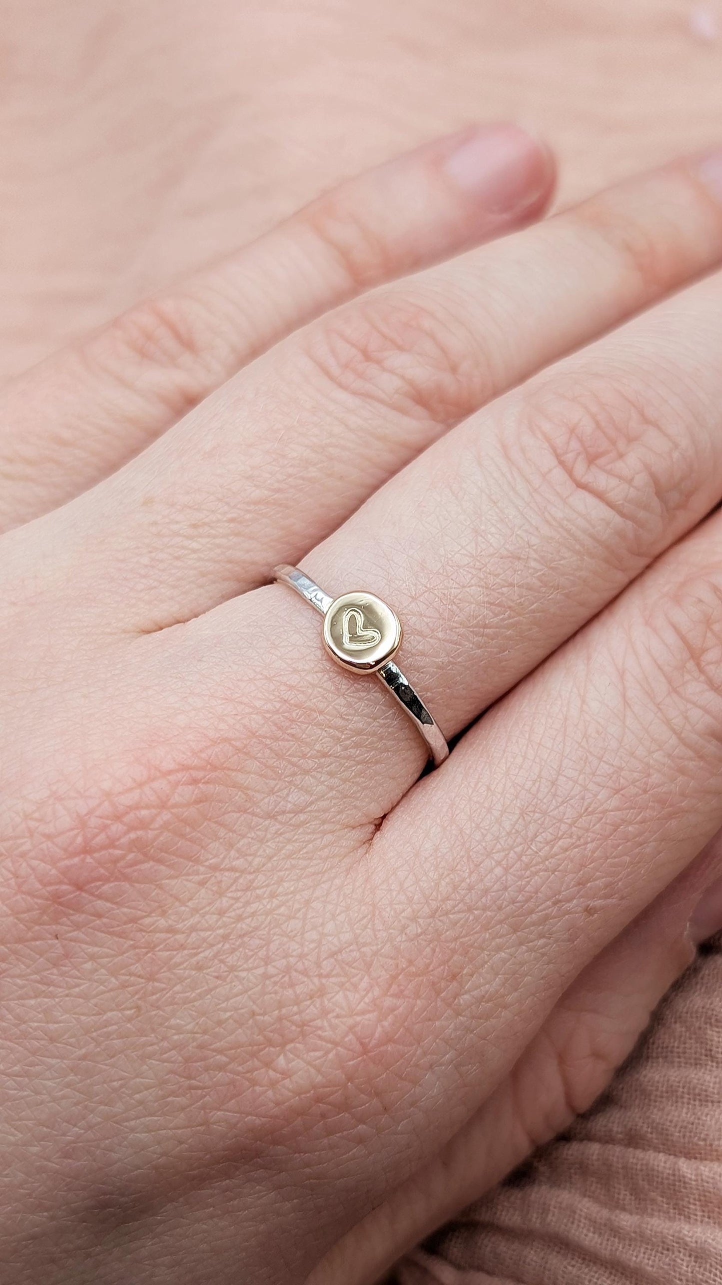 Personalised Initial Pebble Engraved Ring ~ Recycled Sterling Silver or 9ct Gold ~ statement, stacking, gift for her, monogram, stackable
