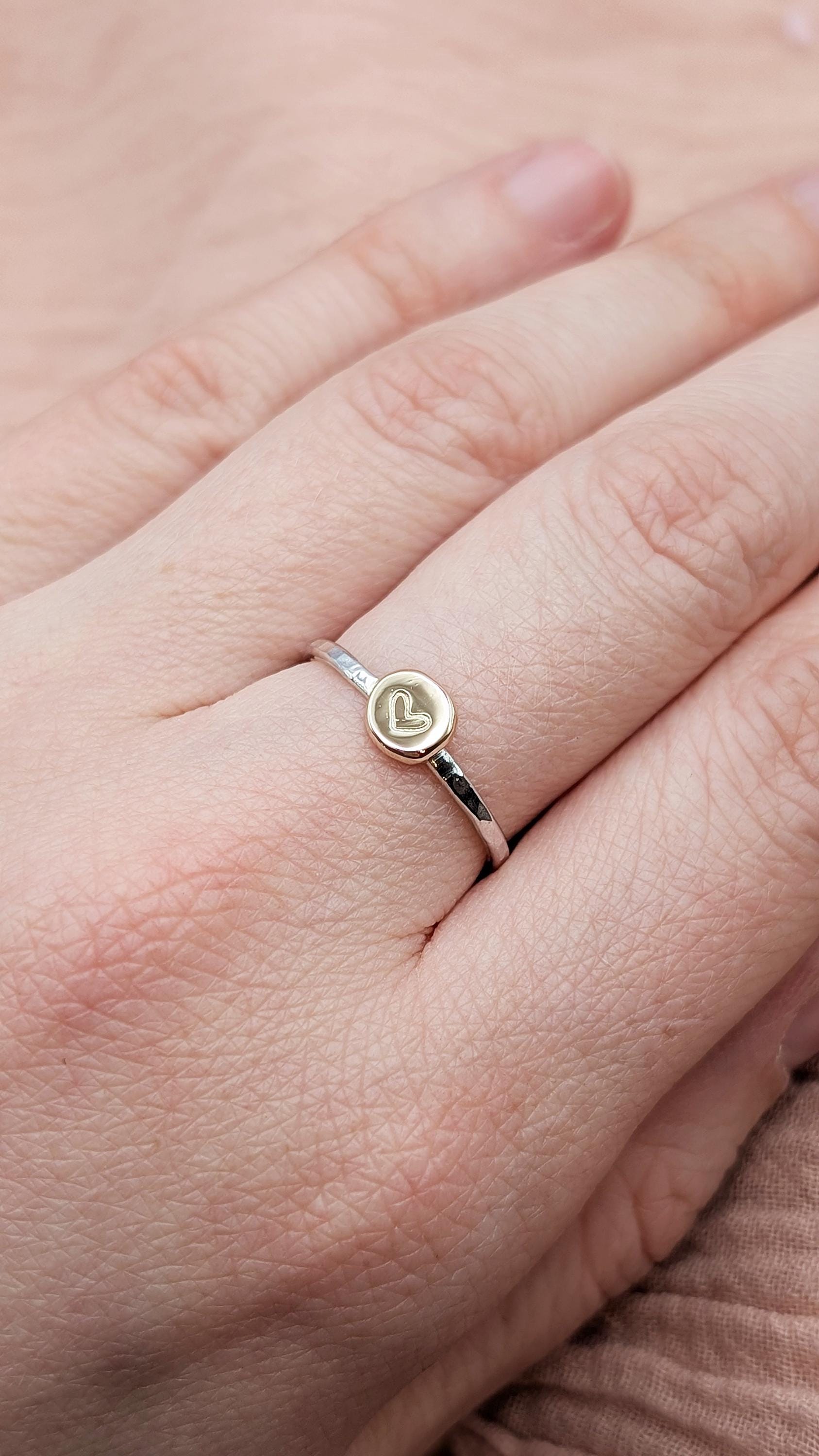 Personalised Initial Pebble Engraved Ring ~ Recycled Sterling Silver or 9ct Gold ~ statement, stacking, gift for her, monogram, stackable