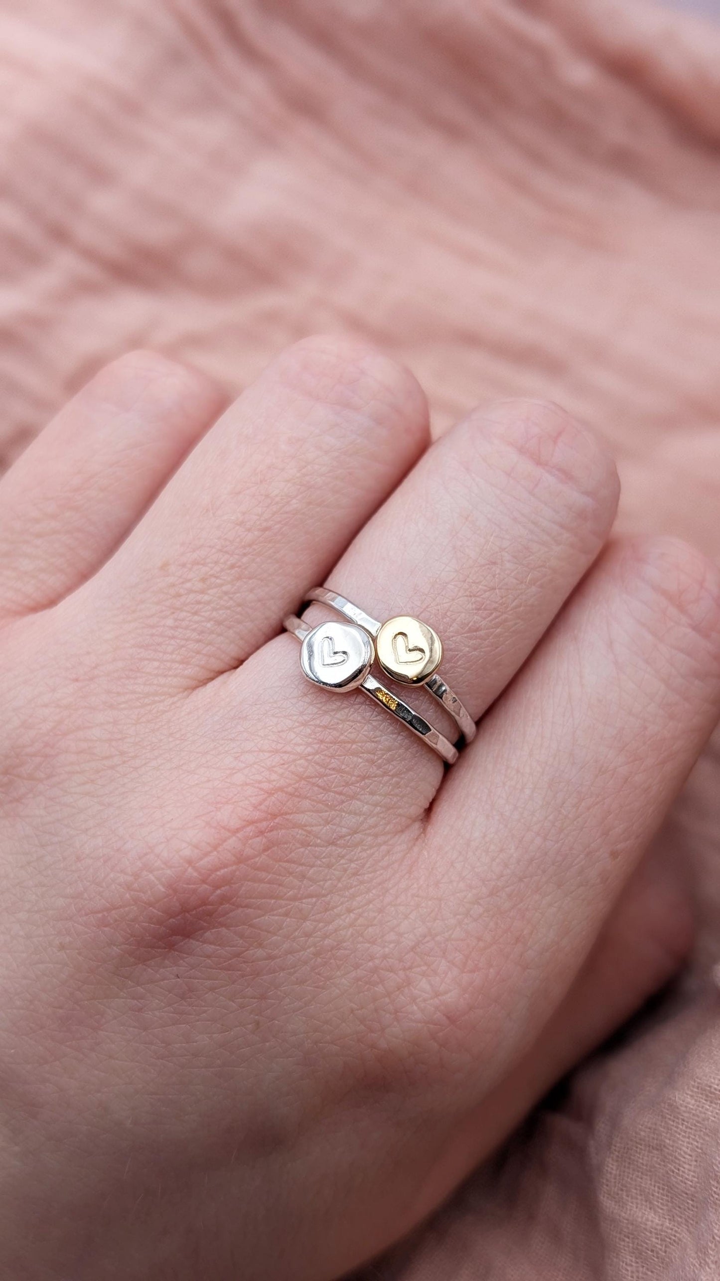 Personalised Initial Pebble Engraved Ring ~ Recycled Sterling Silver or 9ct Gold ~ statement, stacking, gift for her, monogram, stackable